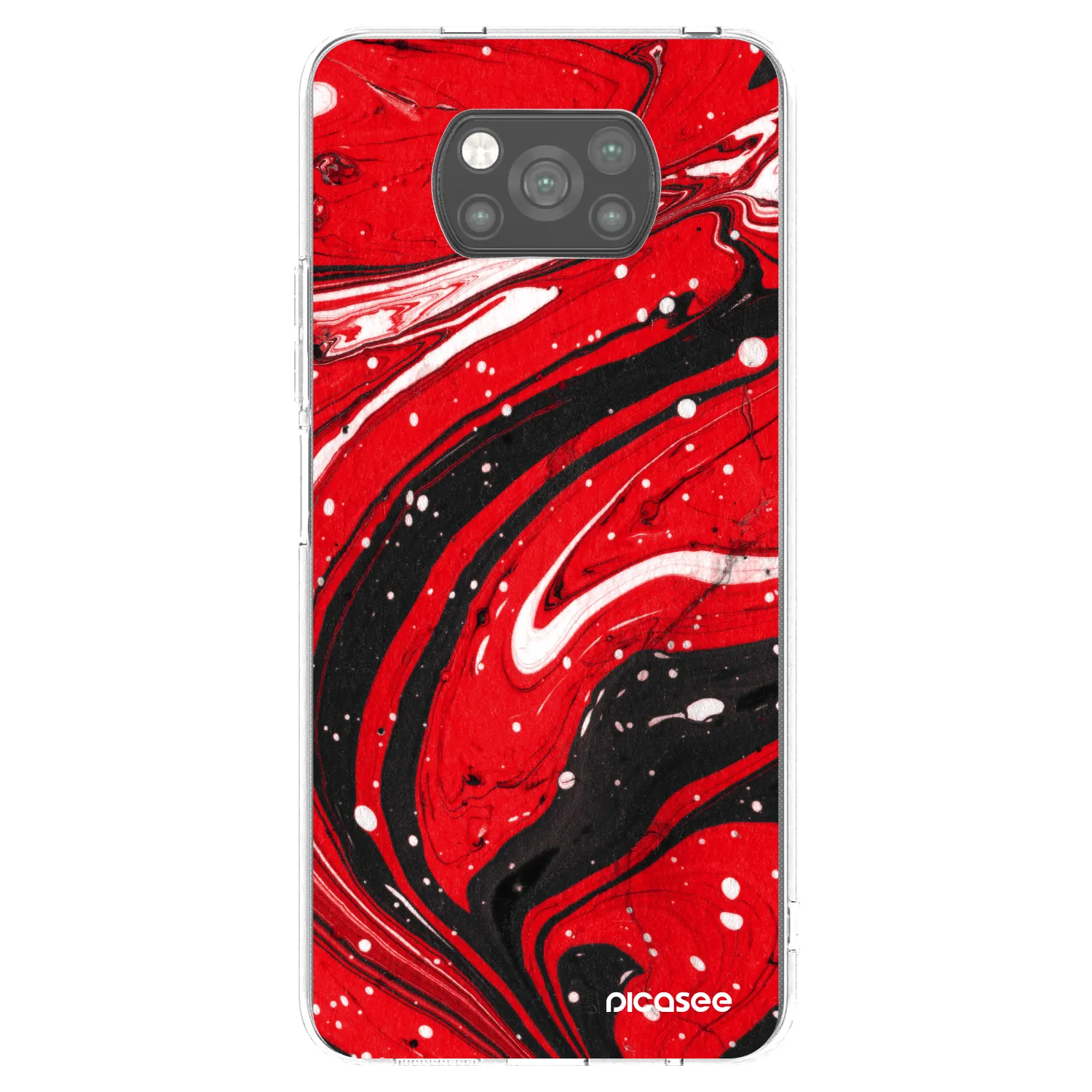 Picasee Μαύρη θήκη σιλικόνης για Xiaomi Poco X3 Pro - Red black