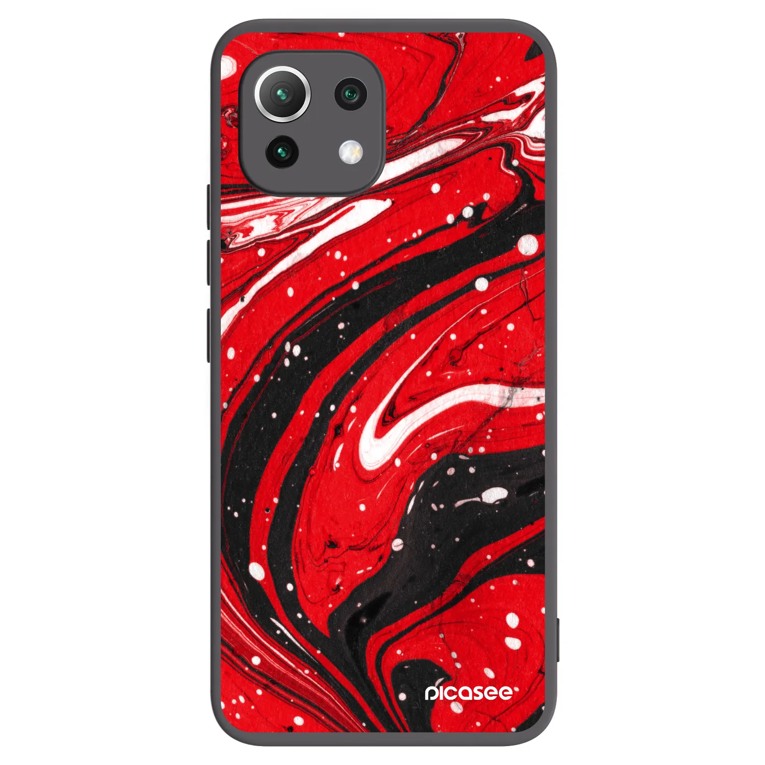 Picasee Μαύρη θήκη σιλικόνης για Xiaomi Mi 11 Lite - Red black