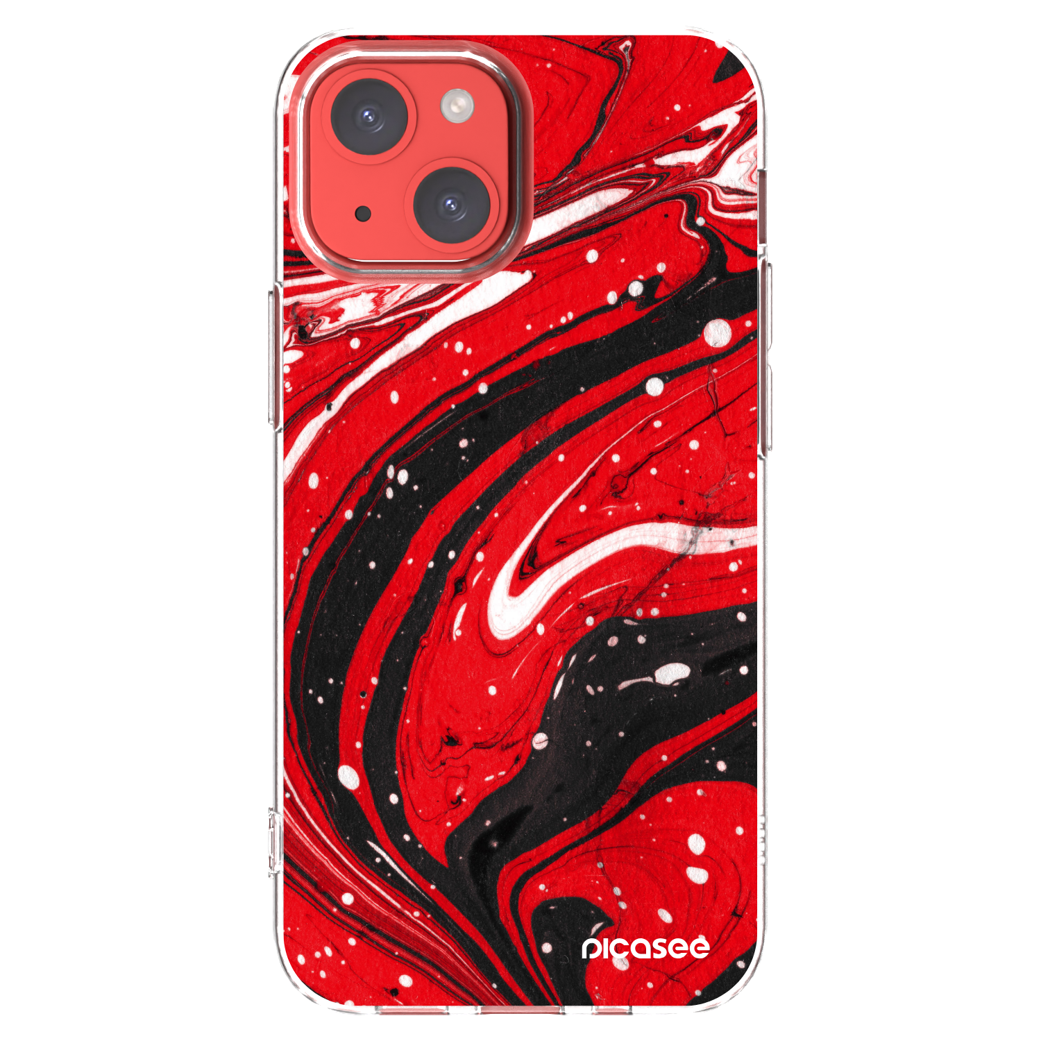 Picasee διαφανής θήκη σιλικόνης Apple iPhone 13 mini - Red black