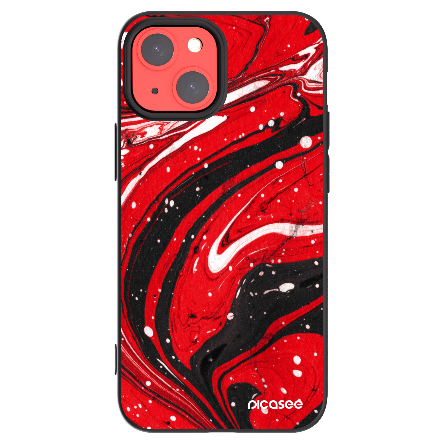 Picasee Μαύρη θήκη σιλικόνης για Apple iPhone 13 mini - Red black