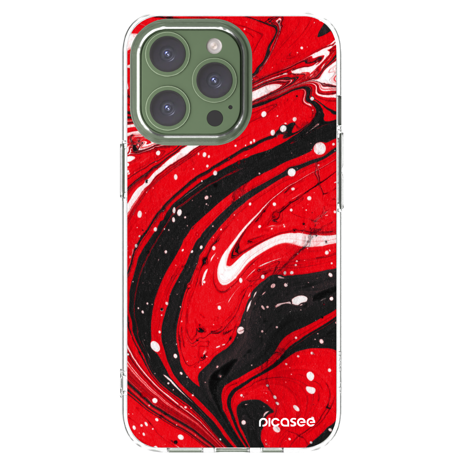 Picasee διαφανής θήκη σιλικόνης Apple iPhone 13 Pro - Red black