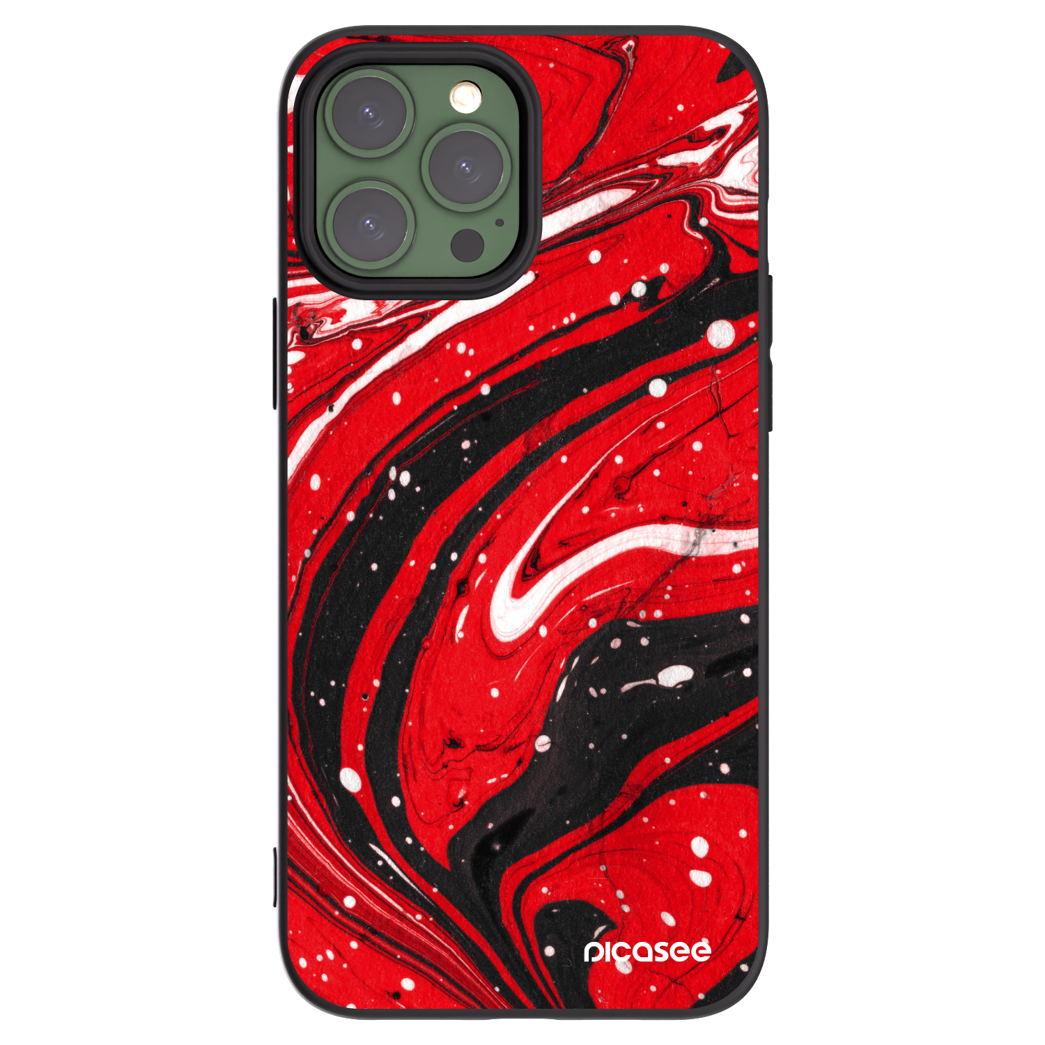 Picasee Μαύρη θήκη σιλικόνης για Apple iPhone 13 Pro Max - Red black