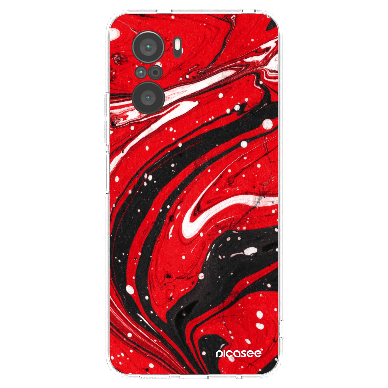Picasee διαφανής θήκη σιλικόνης Xiaomi Poco F3 - Red black
