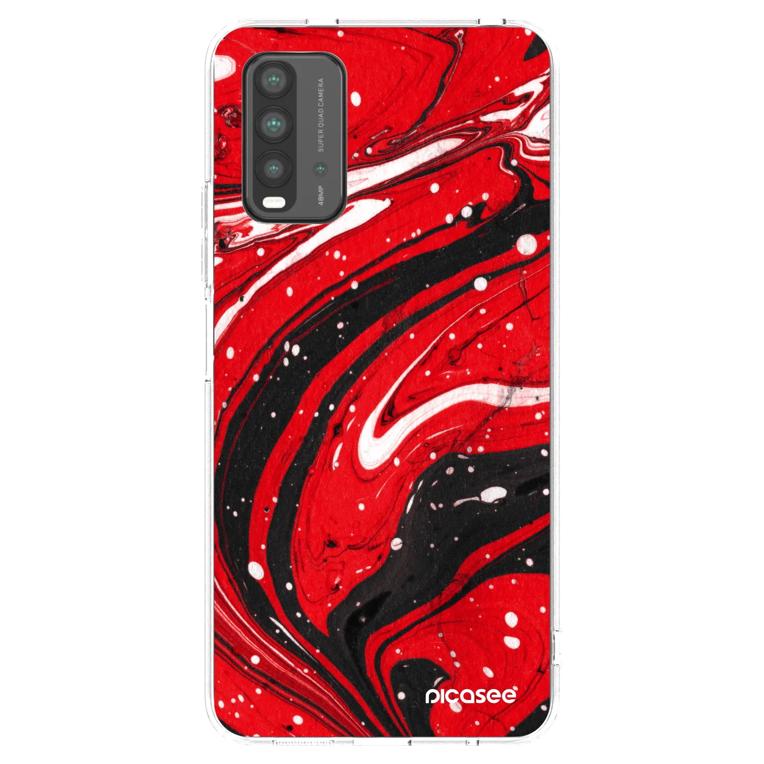 Picasee διαφανής θήκη σιλικόνης Xiaomi Redmi 9T - Red black