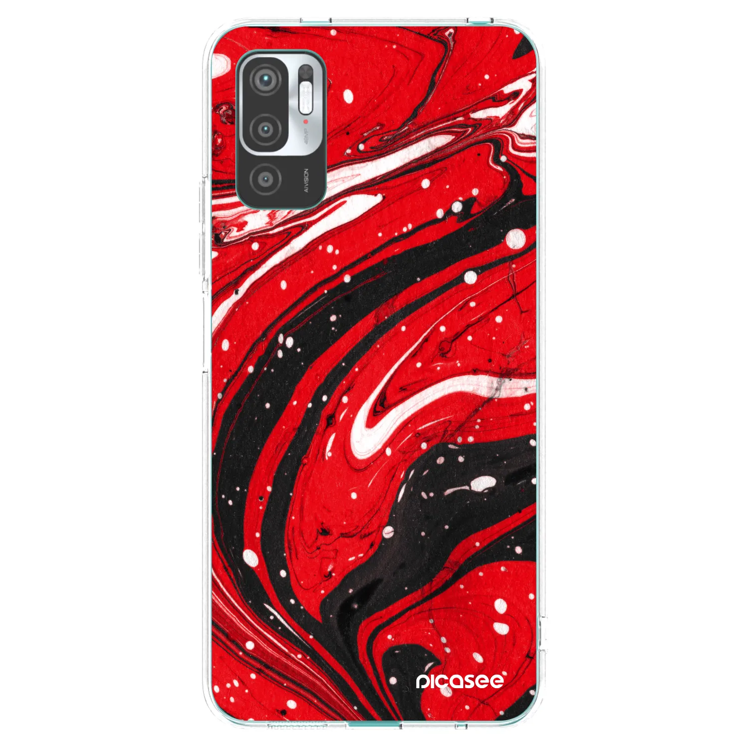 Picasee διαφανής θήκη σιλικόνης Xiaomi Redmi Note 10 5G - Red black