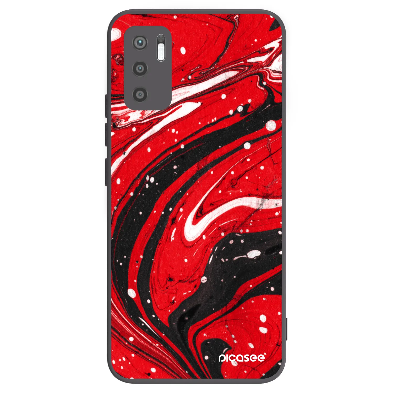Picasee Μαύρη θήκη σιλικόνης για Xiaomi Redmi Note 10 5G - Red black
