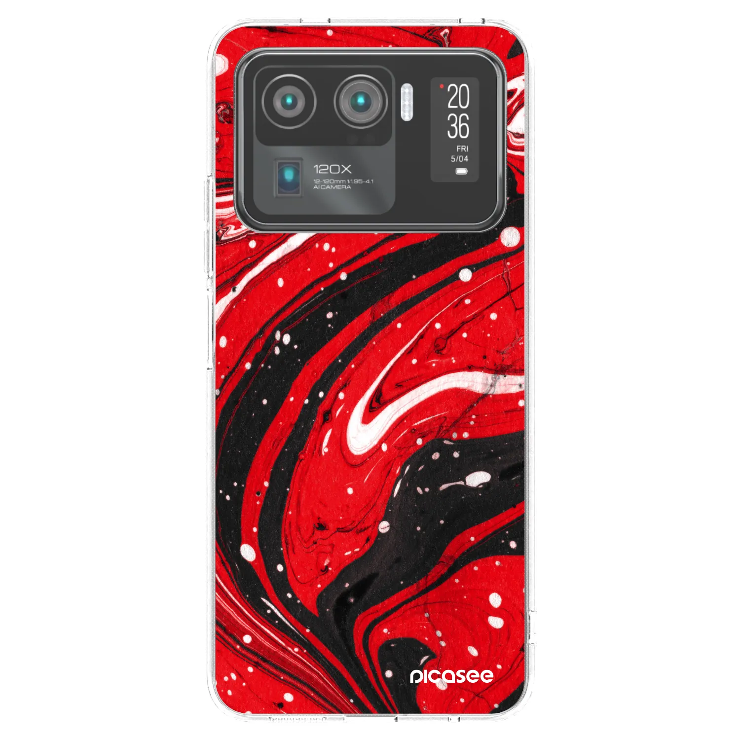 Picasee διαφανής θήκη σιλικόνης Xiaomi Mi 11 Ultra - Red black