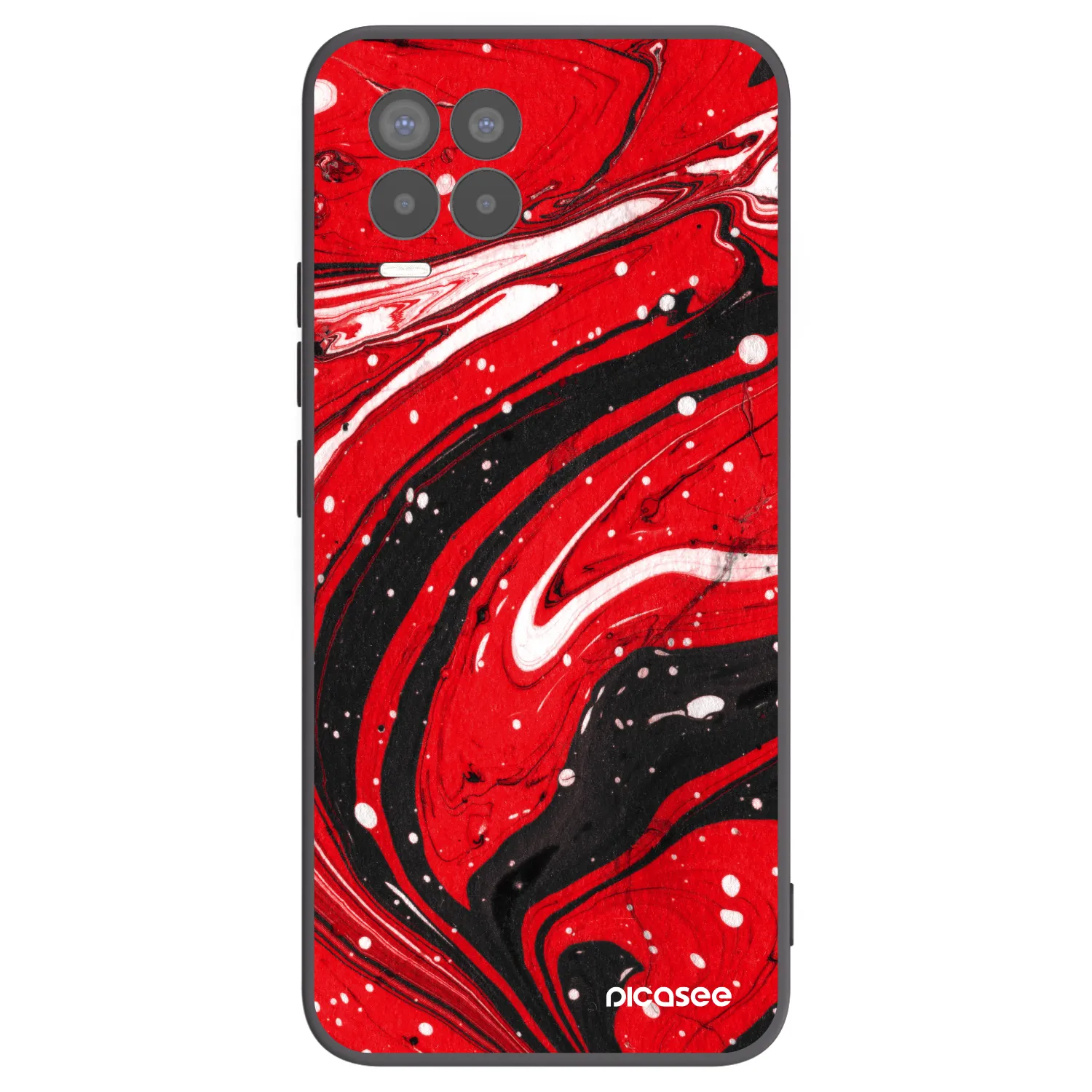 Picasee Μαύρη θήκη σιλικόνης για Realme 8 4G - Red black