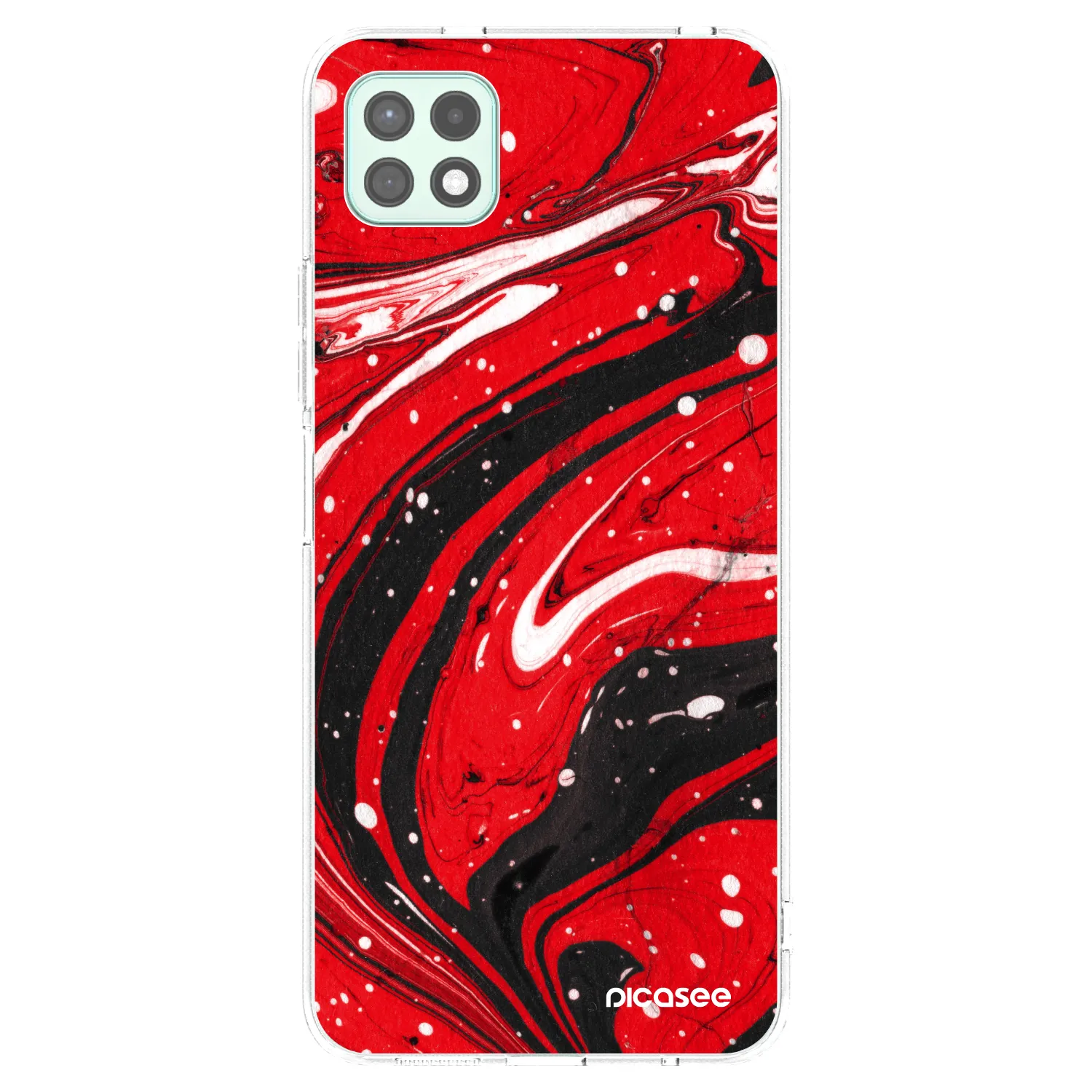 Picasee διαφανής θήκη σιλικόνης Samsung Galaxy A22 A226B 5G - Red black