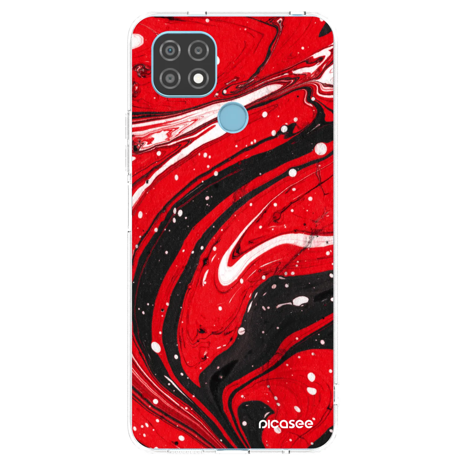 Picasee διαφανής θήκη σιλικόνης Realme C21 - Red black