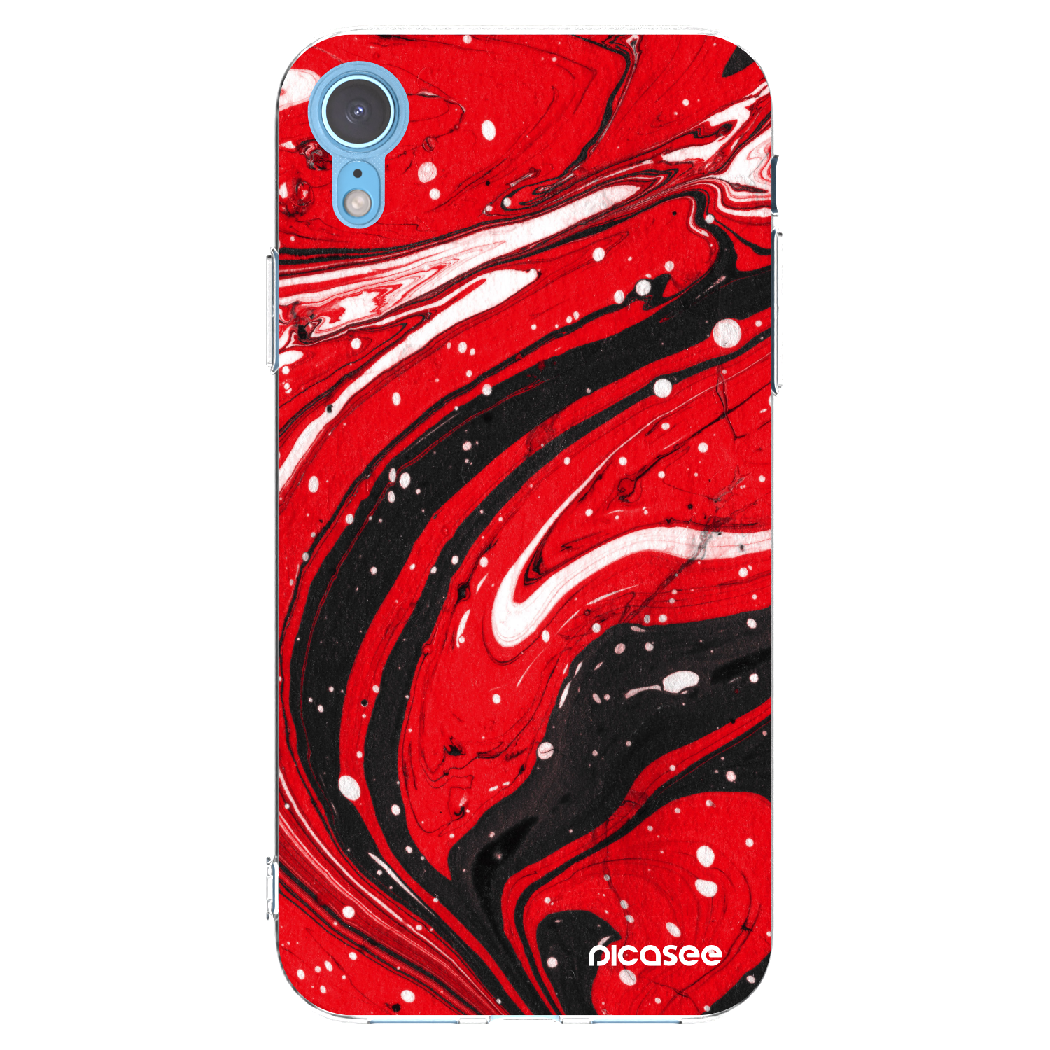 Picasee διαφανής θήκη σιλικόνης Apple iPhone XR - Red black