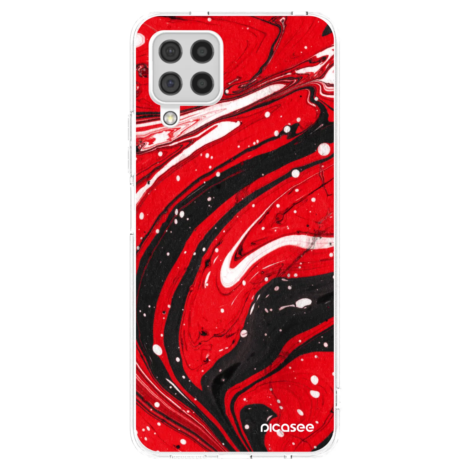 Picasee διαφανής θήκη σιλικόνης Samsung Galaxy A22 A225F 4G - Red black