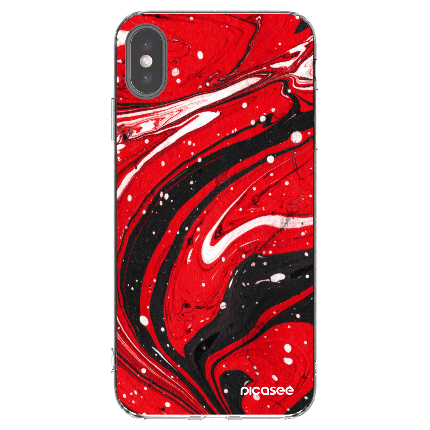 Picasee διαφανής θήκη σιλικόνης Apple iPhone XS Max - Red black