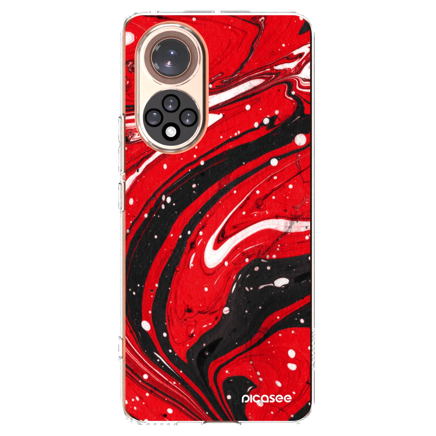 Picasee διαφανής θήκη σιλικόνης Huawei Nova 9 - Red black