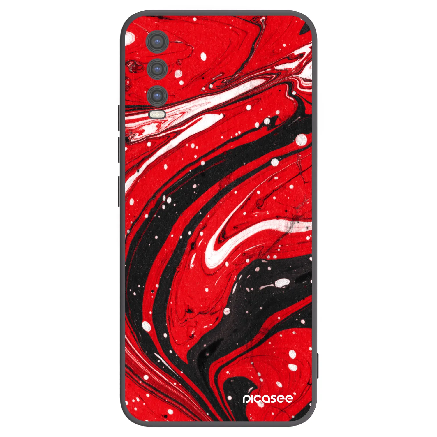 Picasee Μαύρη θήκη σιλικόνης για Vivo Y20s - Red black