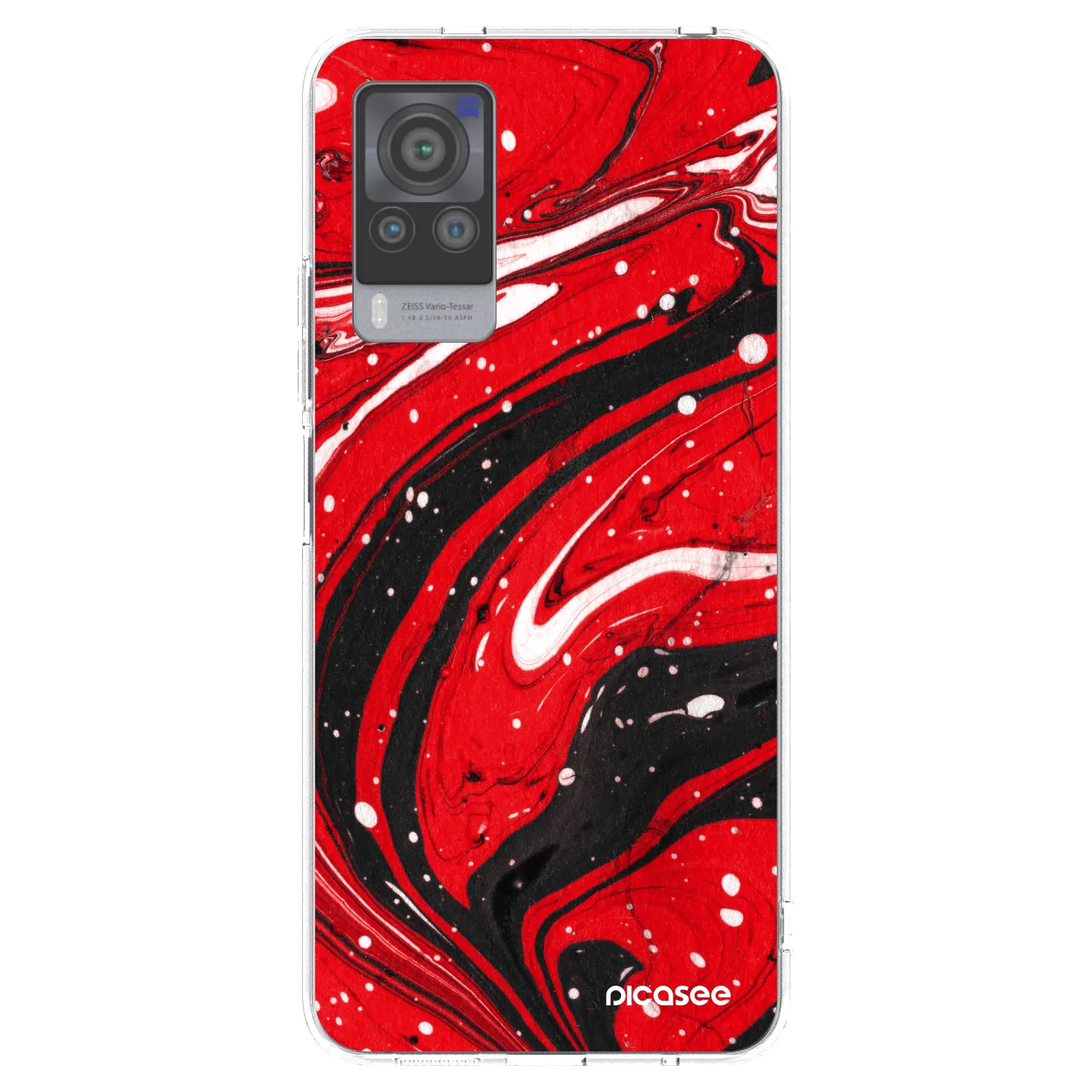 Picasee διαφανής θήκη σιλικόνης Vivo X60 Pro 5G - Red black