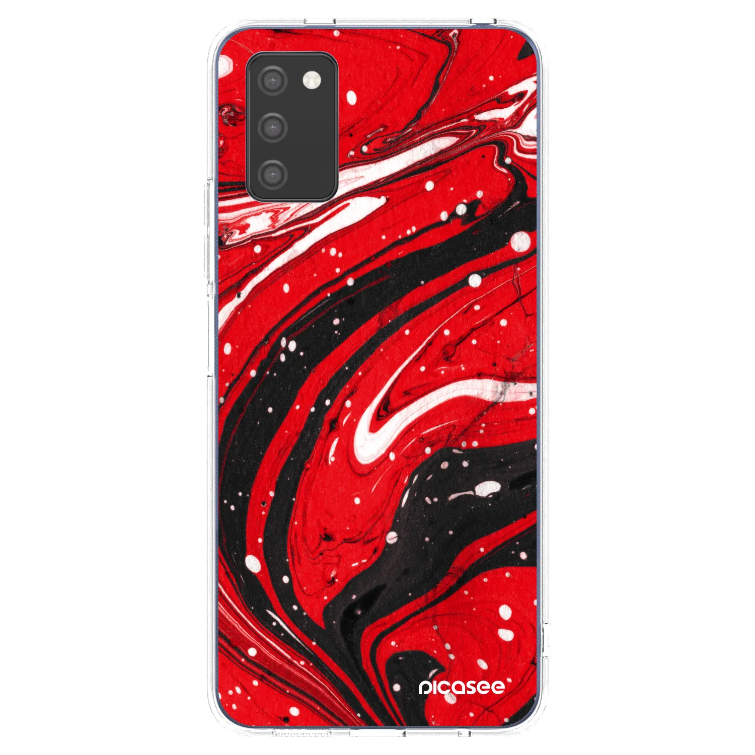 Picasee διαφανής θήκη σιλικόνης Samsung Galaxy A03s A037G - Red black