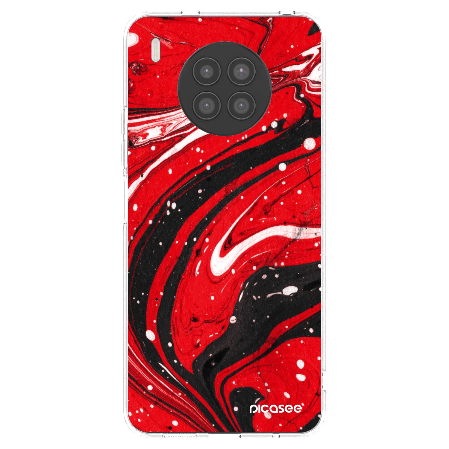Picasee διαφανής θήκη σιλικόνης Huawei Nova 8i - Red black