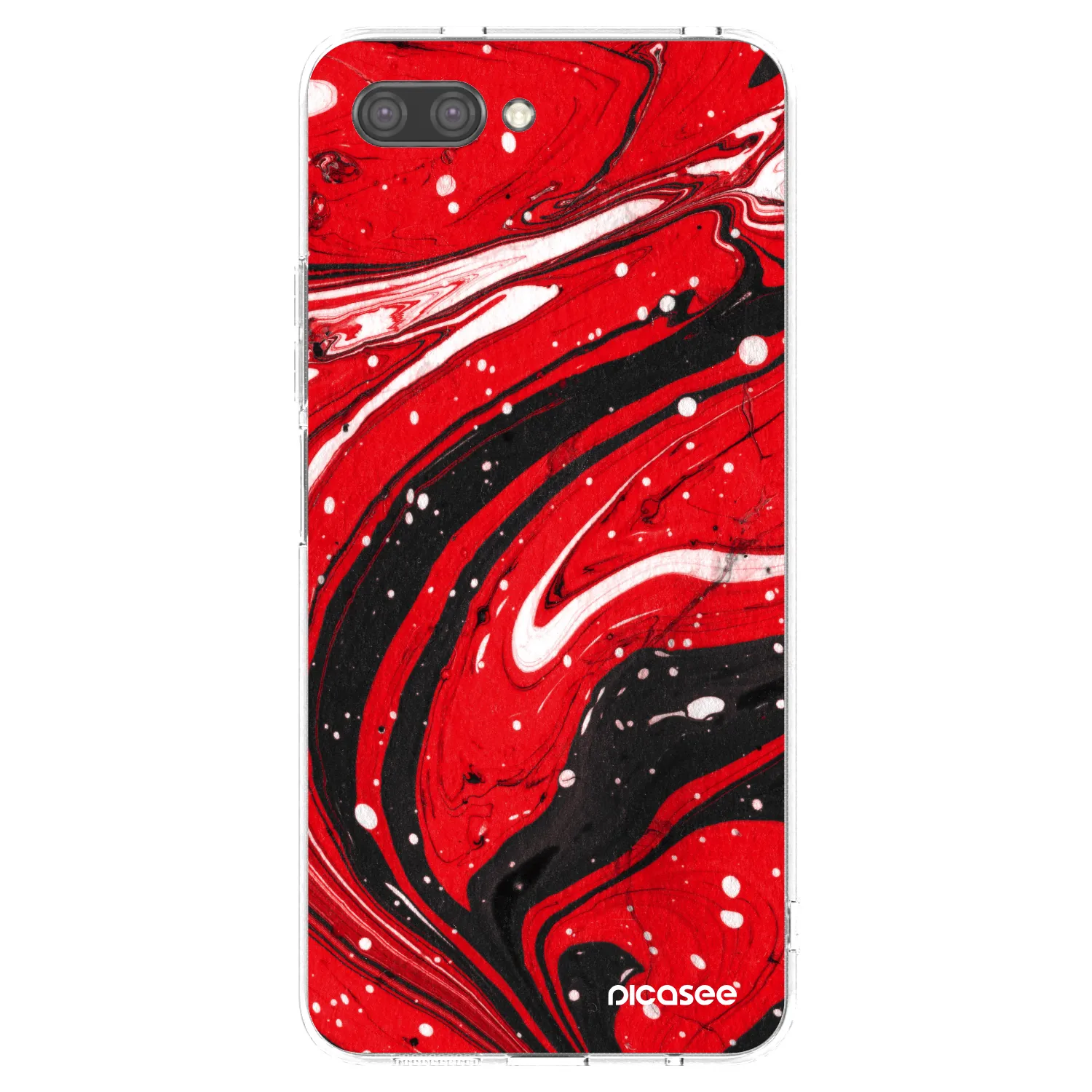 Picasee διαφανής θήκη σιλικόνης Honor 10 - Red black