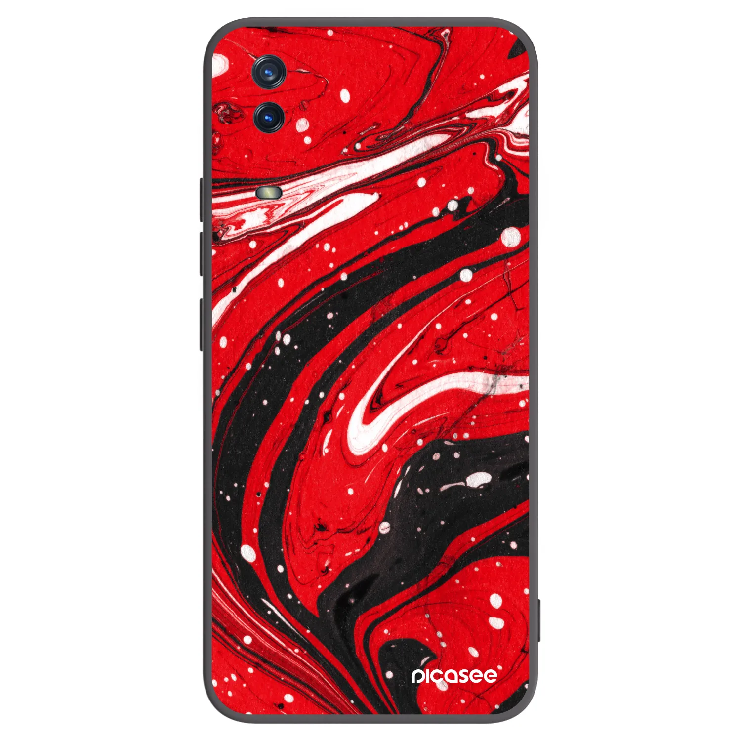 Picasee Μαύρη θήκη σιλικόνης για Vivo Y11s - Red black