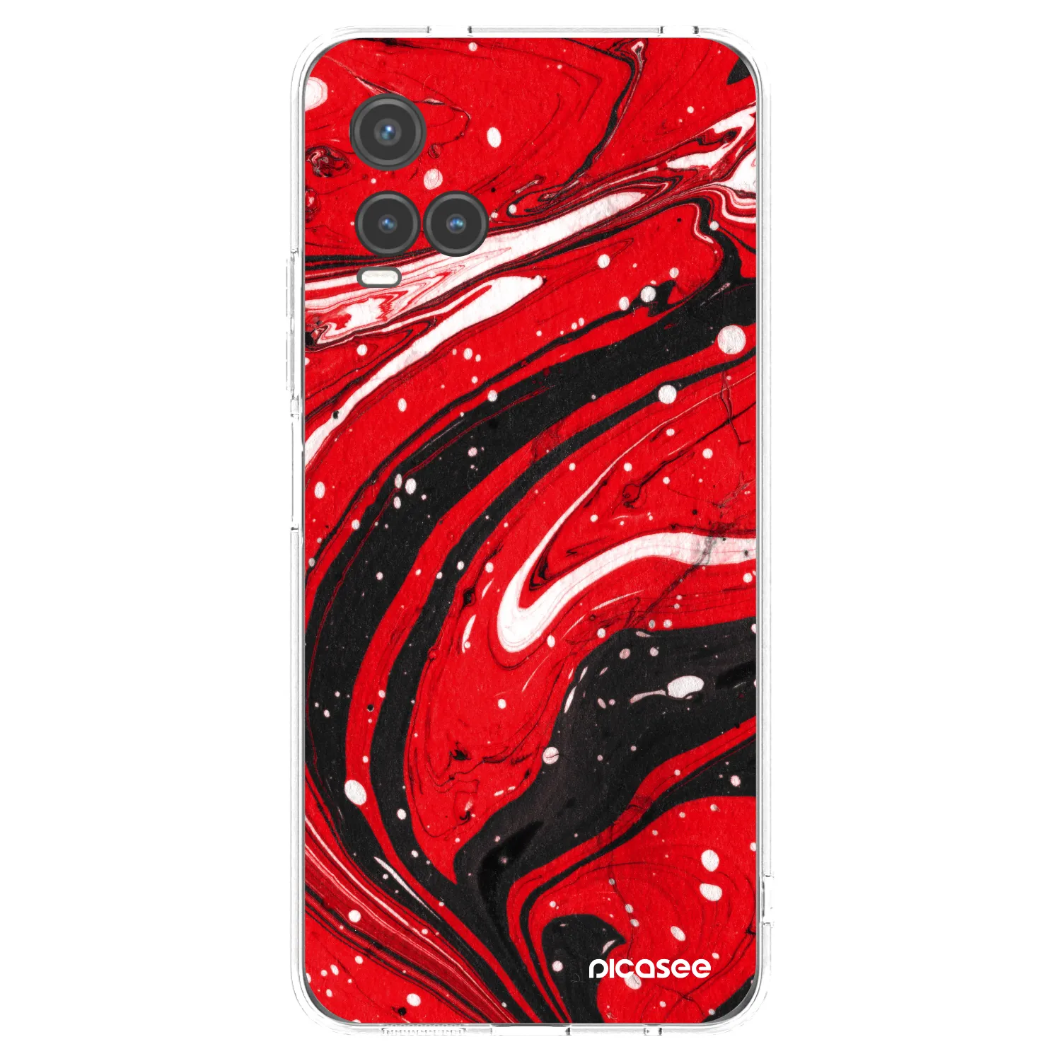 Picasee διαφανής θήκη σιλικόνης Vivo Y33s - Red black