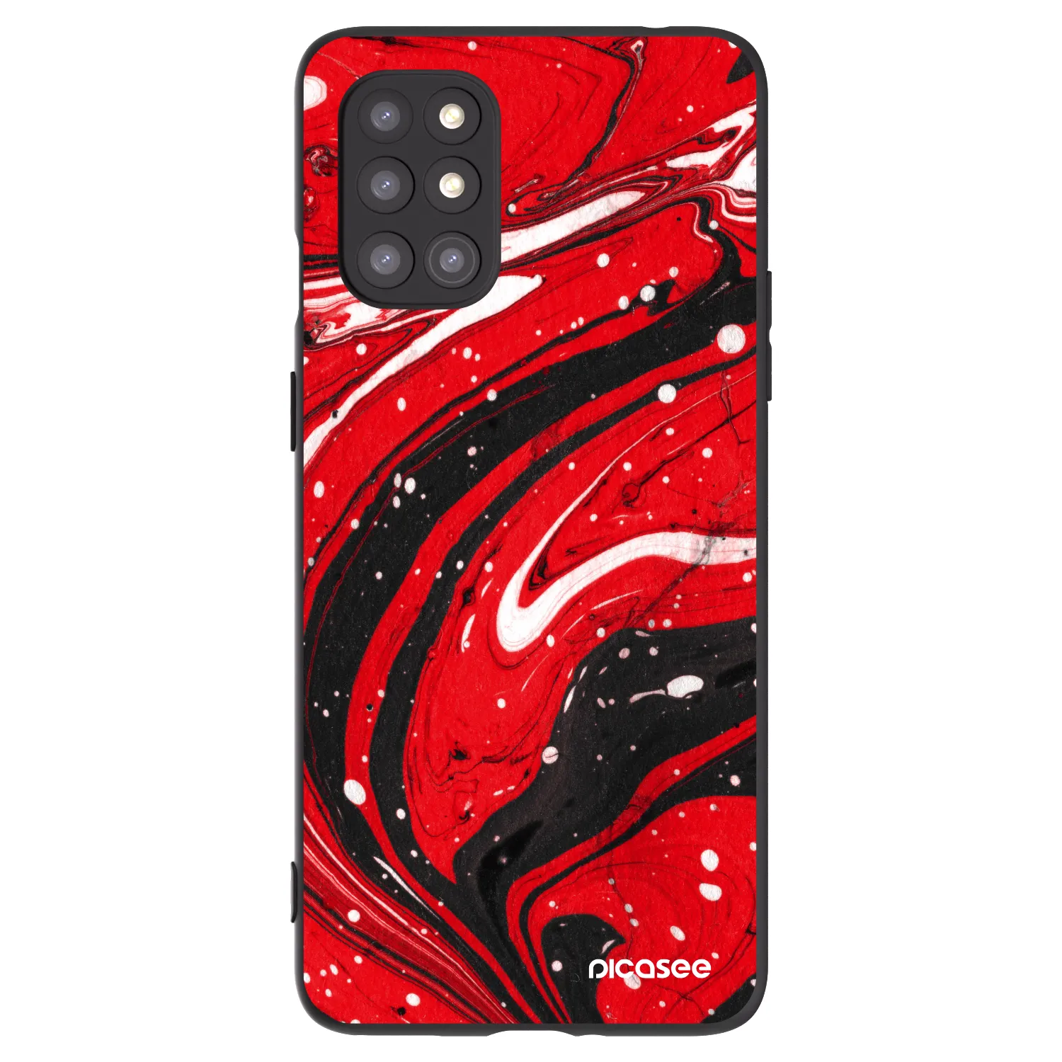 Picasee Μαύρη θήκη σιλικόνης για OnePlus 8T - Red black