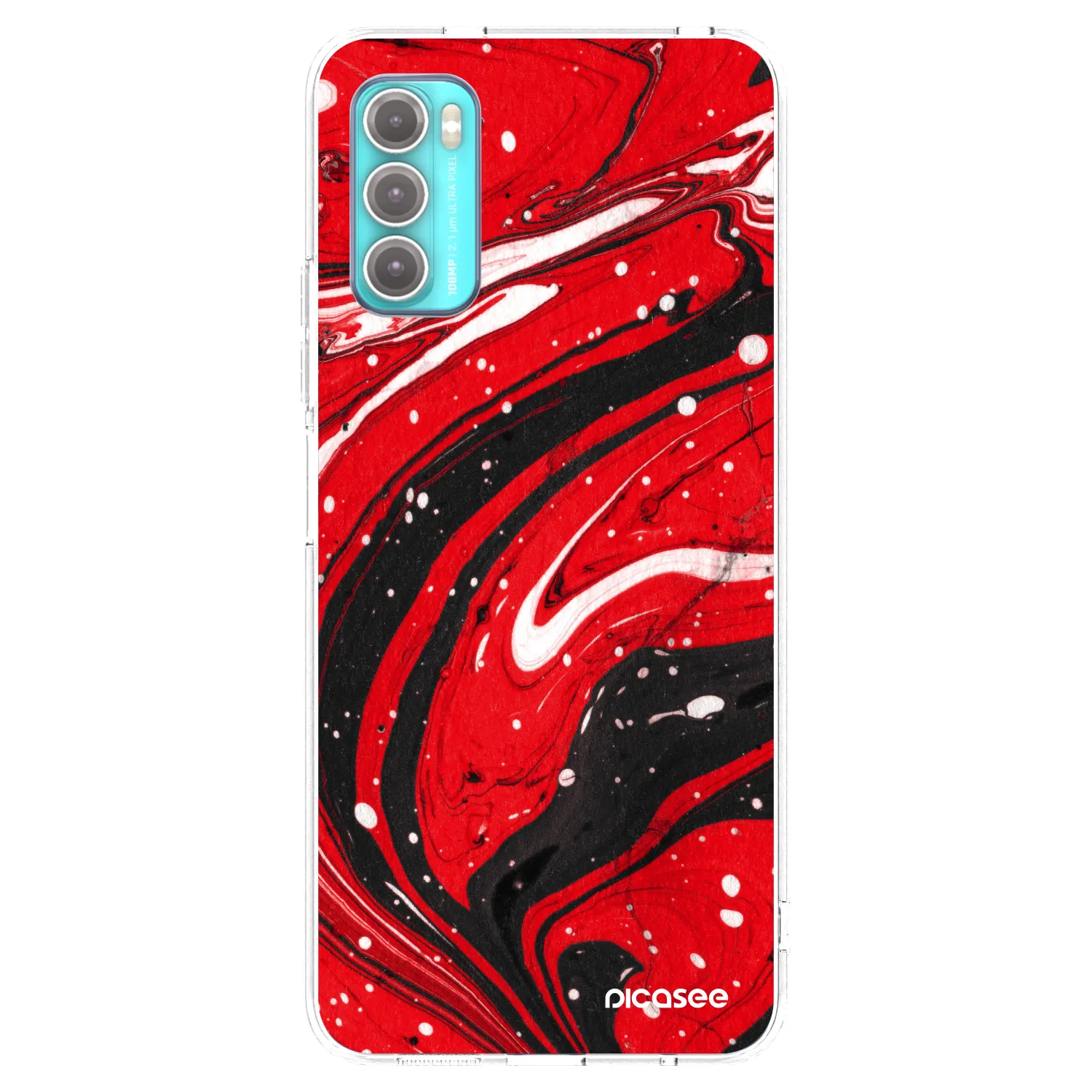 Picasee διαφανής θήκη σιλικόνης Motorola Moto G60 - Red black
