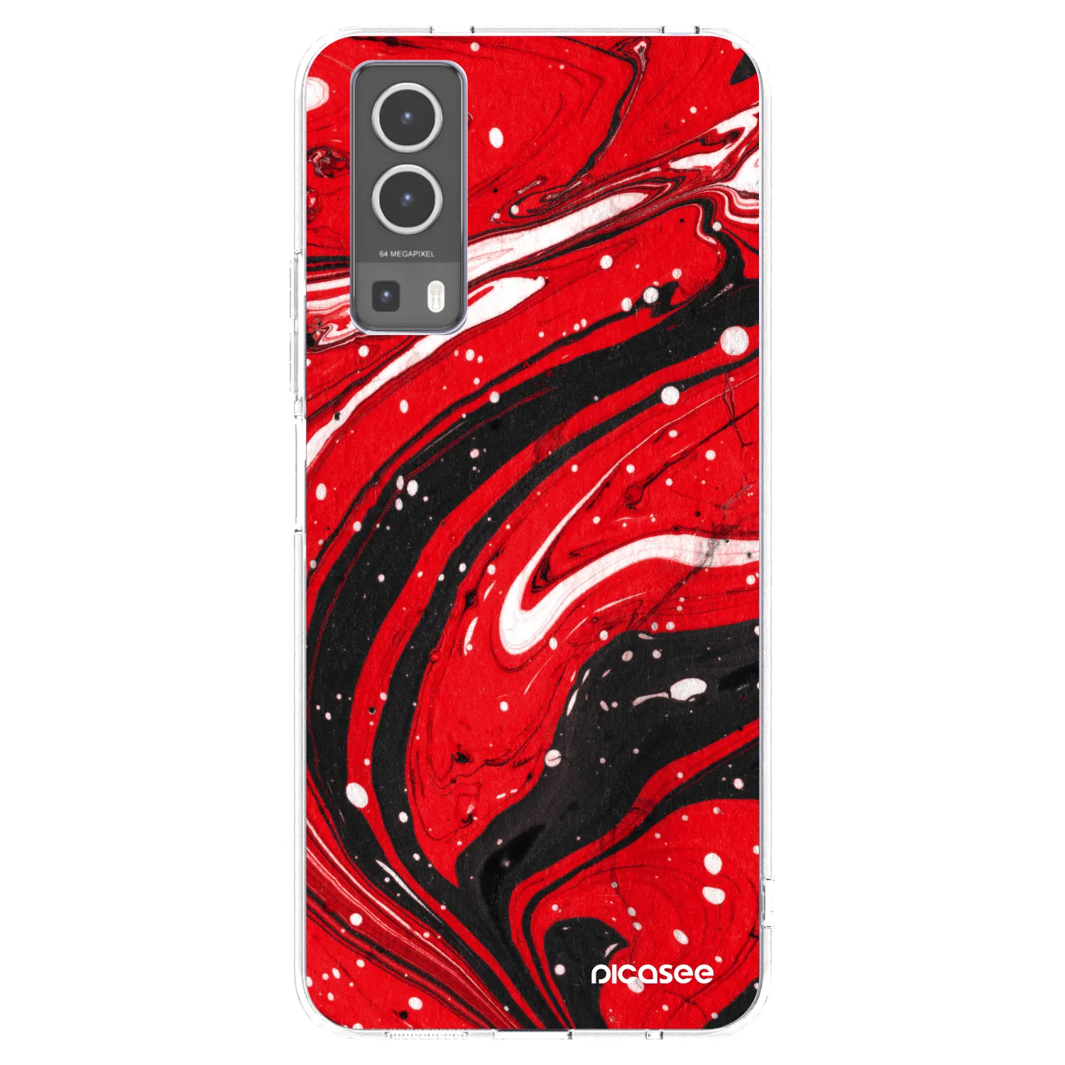 Picasee διαφανής θήκη σιλικόνης Vivo Y72 5G - Red black