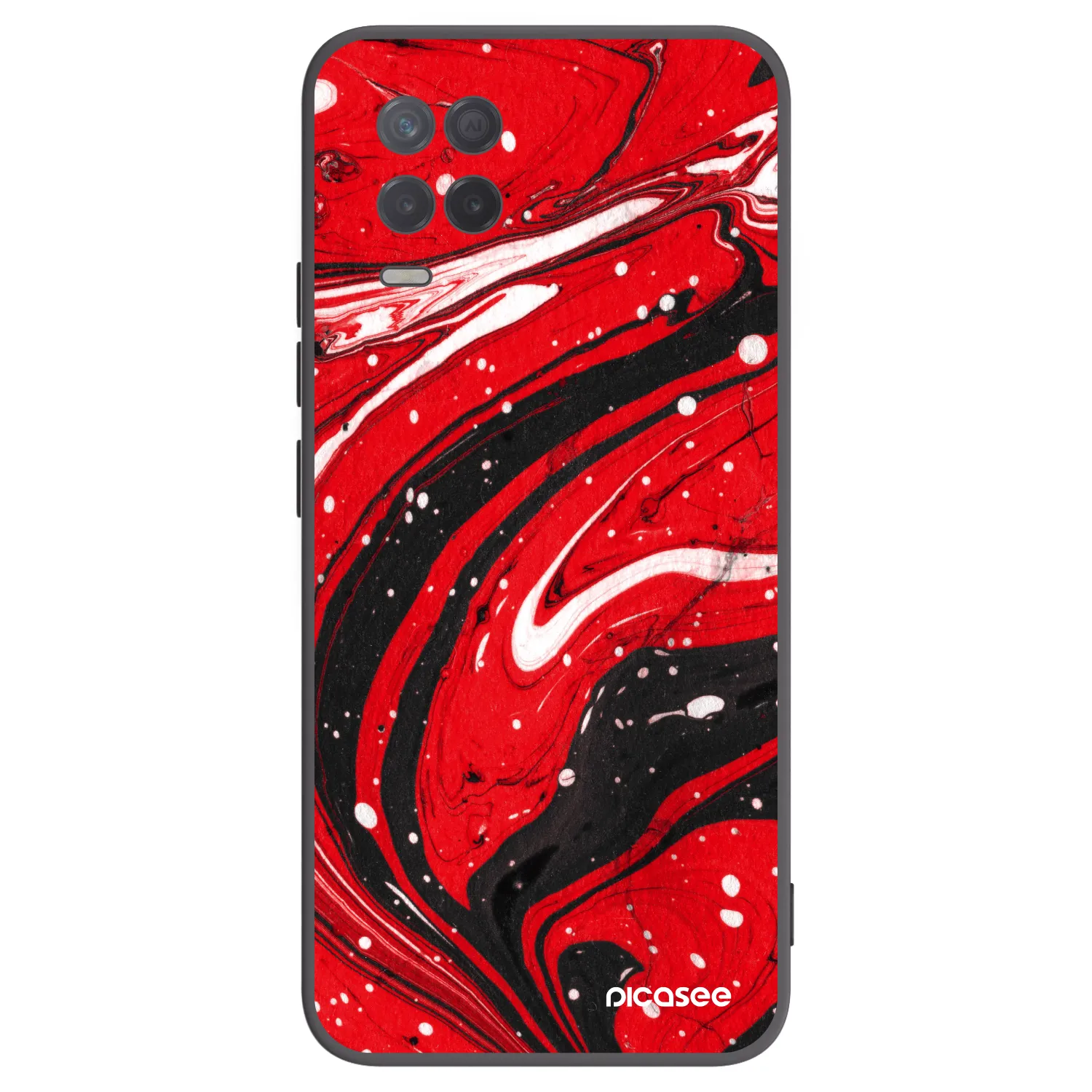 Picasee Μαύρη θήκη σιλικόνης για Realme 8 5G - Red black