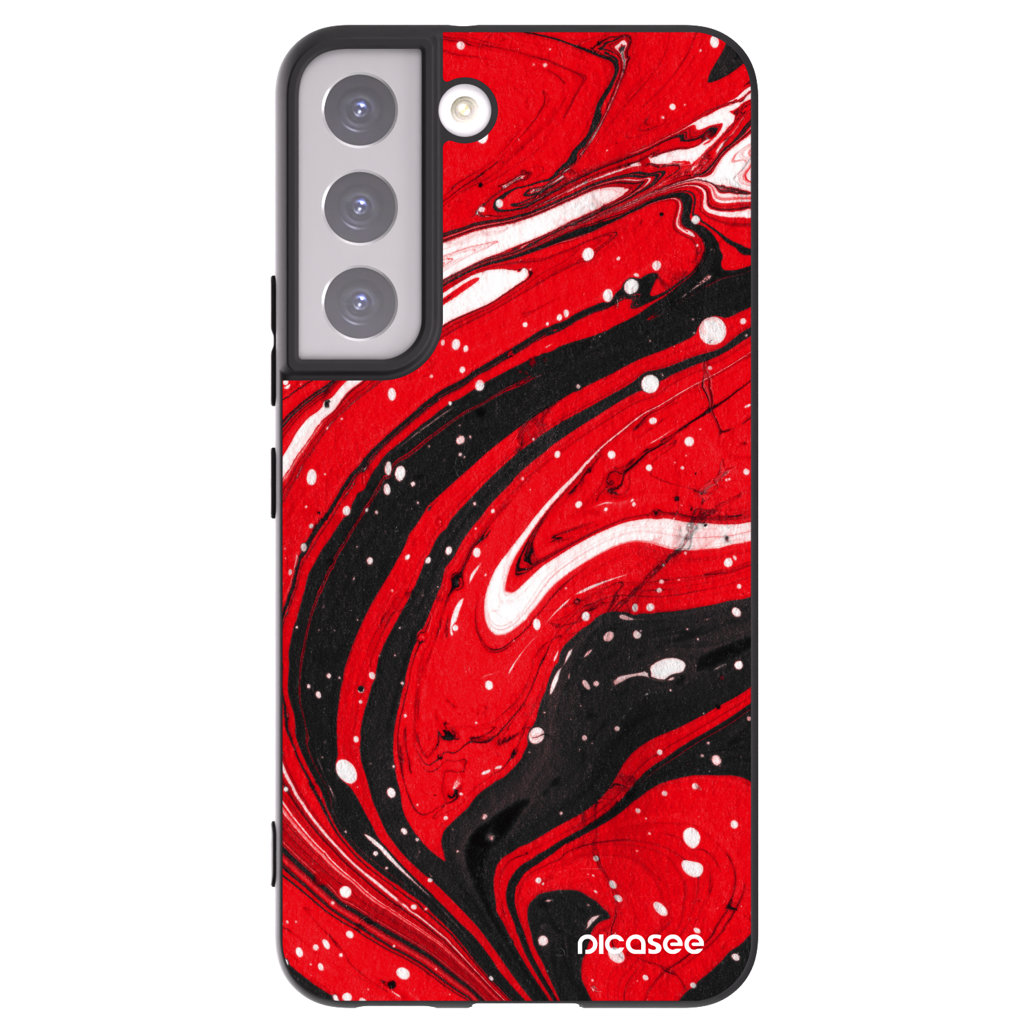 Picasee Μαύρη θήκη σιλικόνης για Samsung Galaxy S22 5G - Red black