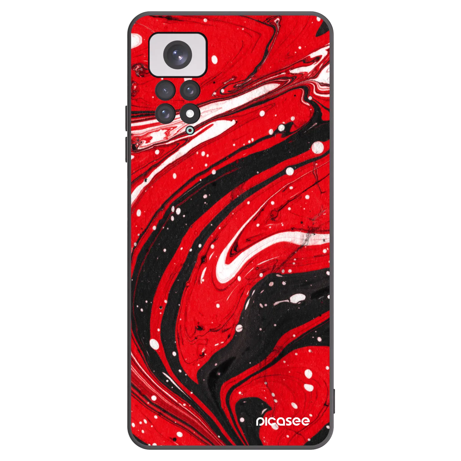 Picasee Μαύρη θήκη σιλικόνης για Xiaomi Redmi Note 11 - Red black
