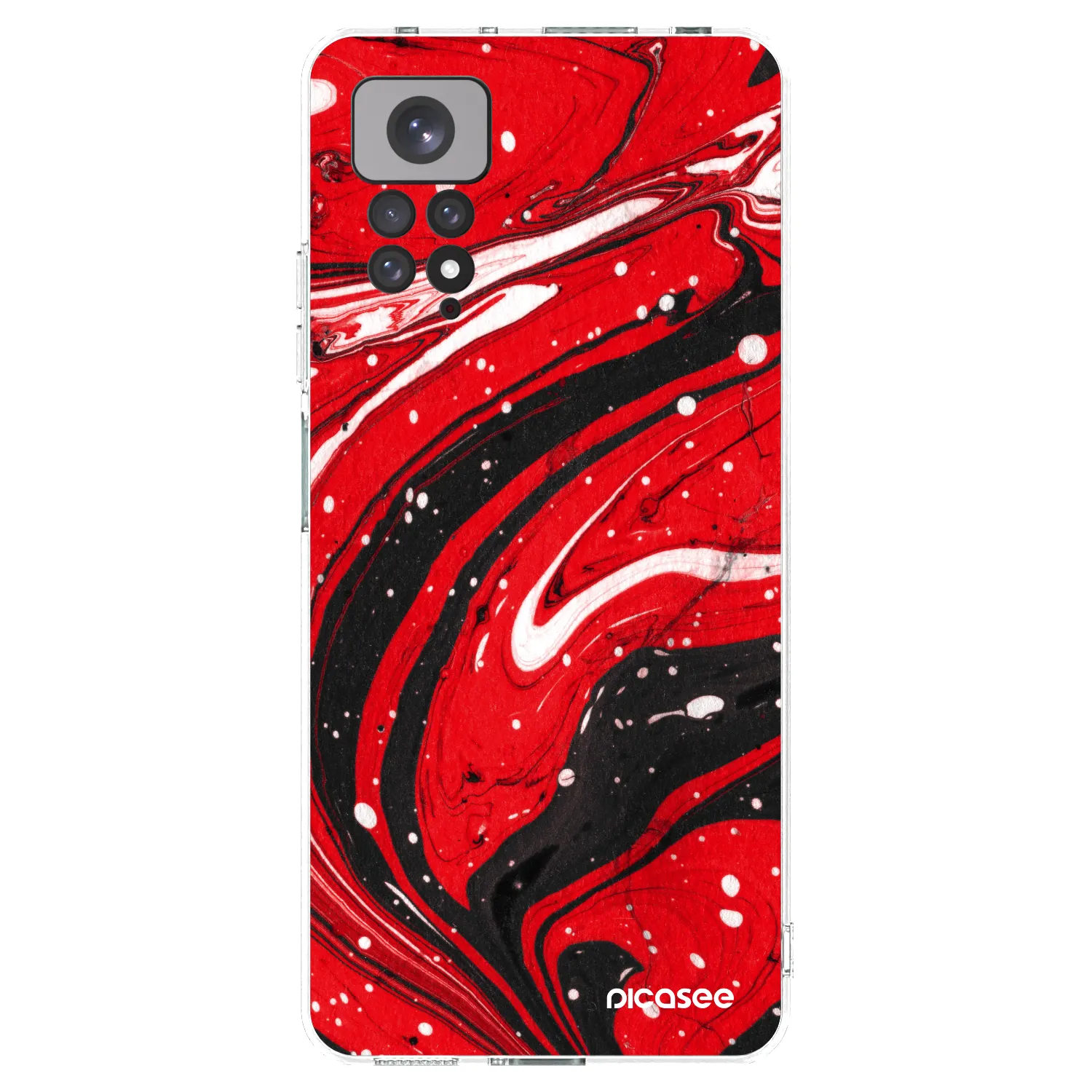 Picasee διαφανής θήκη σιλικόνης Xiaomi Redmi Note 11 - Red black