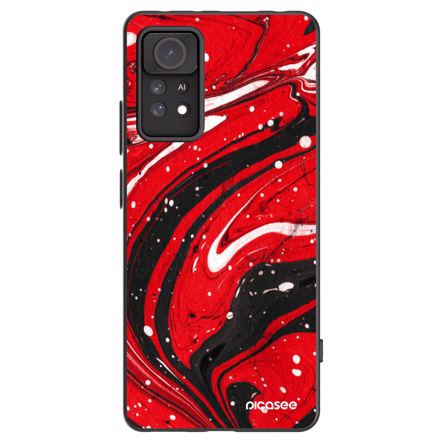 Picasee Μαύρη θήκη σιλικόνης για Xiaomi Redmi Note 11 Pro - Red black