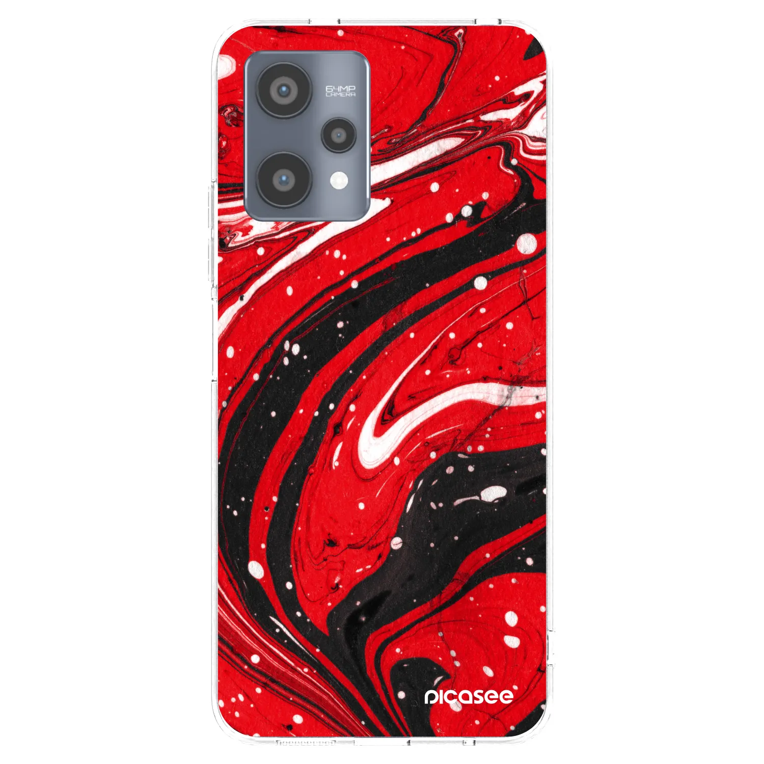 Picasee διαφανής θήκη σιλικόνης Realme 9 Pro 5G - Red black
