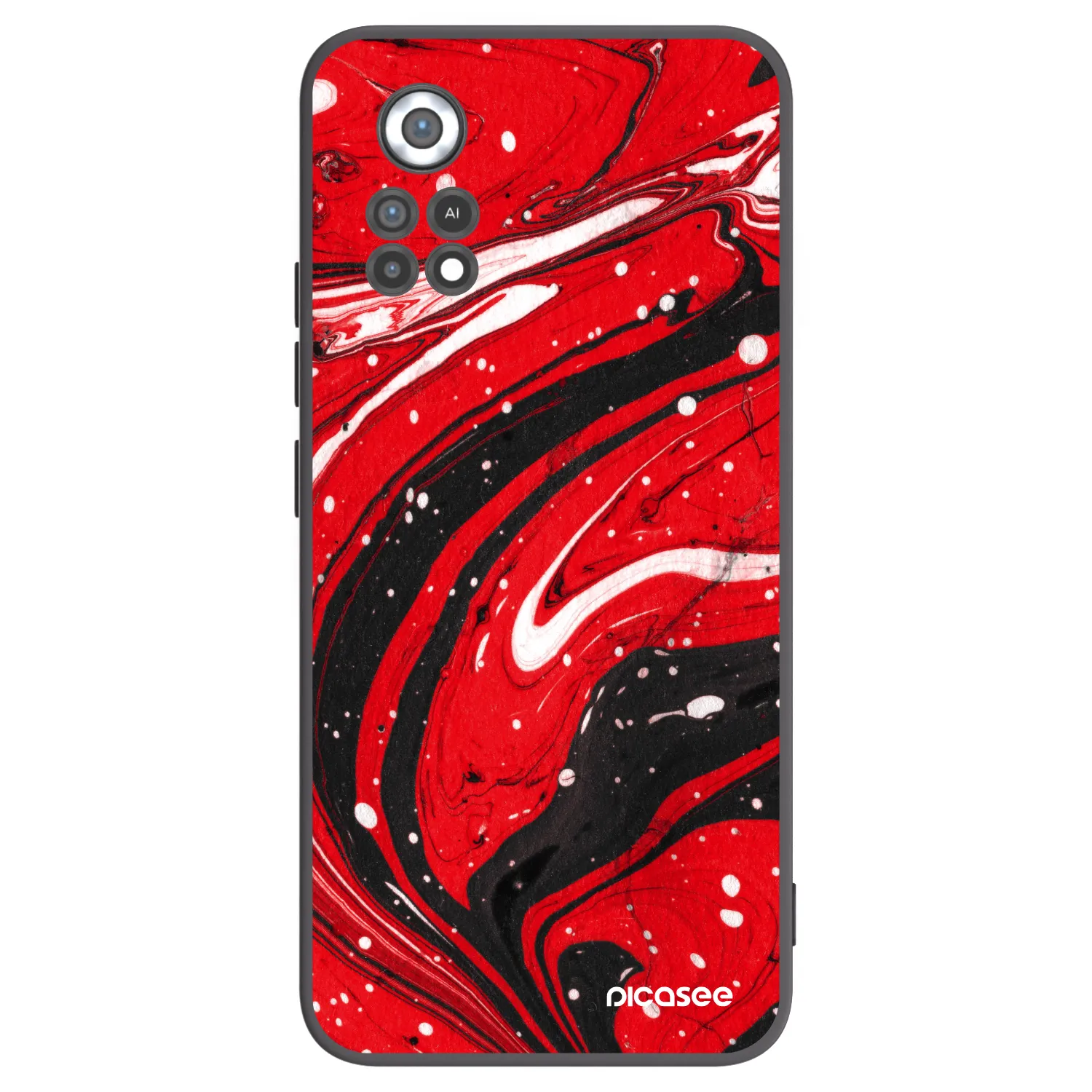 Picasee Μαύρη θήκη σιλικόνης για Xiaomi Poco X4 Pro 5G - Red black
