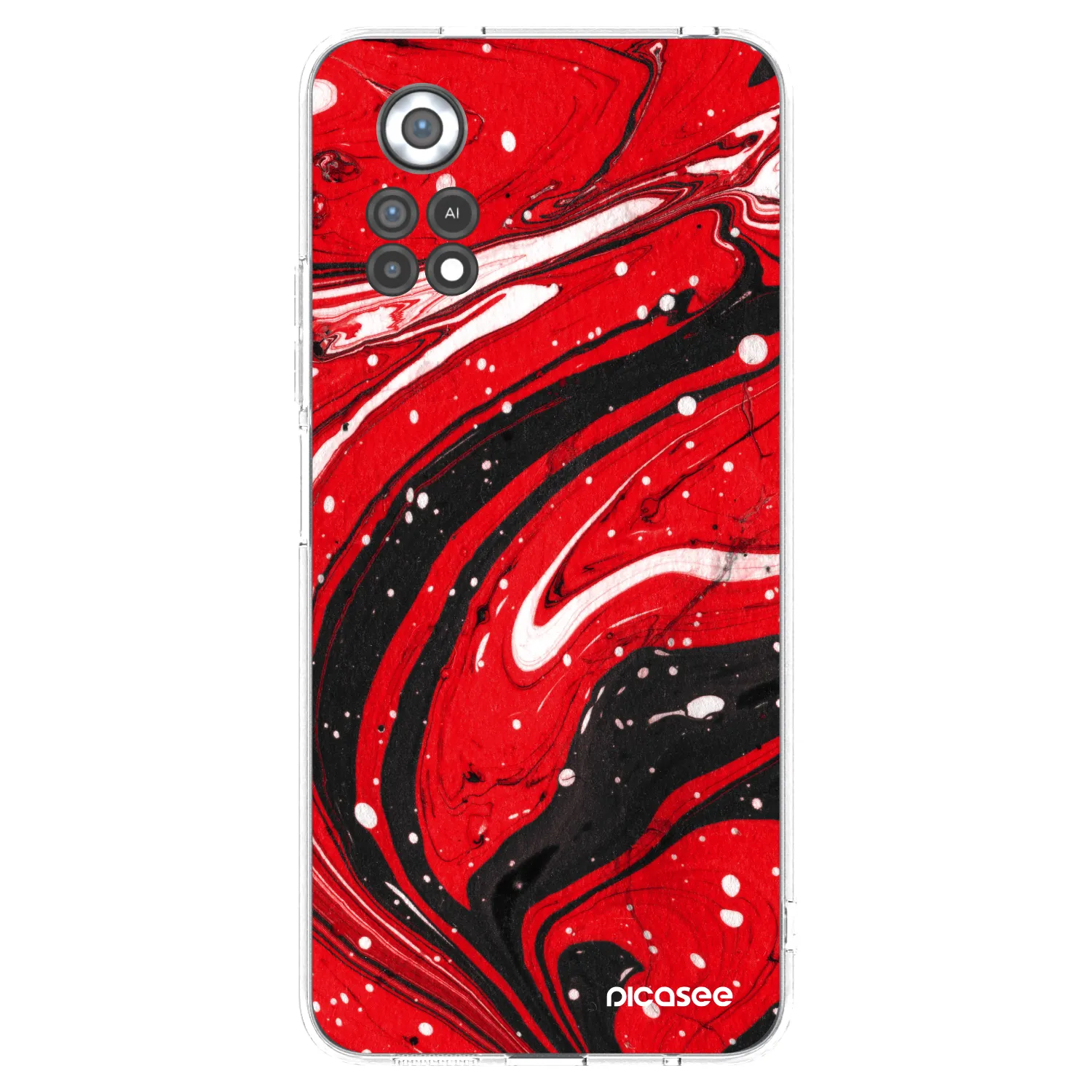 Picasee διαφανής θήκη σιλικόνης Xiaomi Poco X4 Pro 5G - Red black