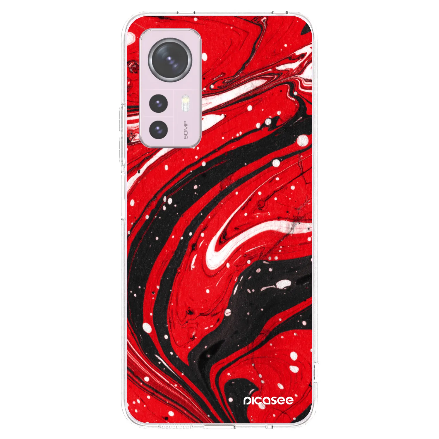 Picasee διαφανής θήκη σιλικόνης Xiaomi 12 - Red black