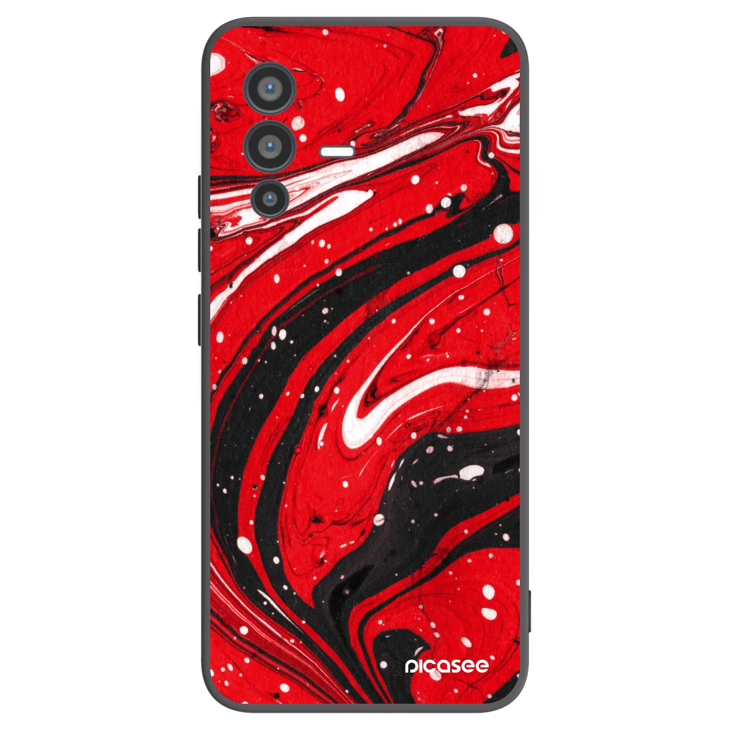 Picasee Μαύρη θήκη σιλικόνης για Vivo V23 5G - Red black