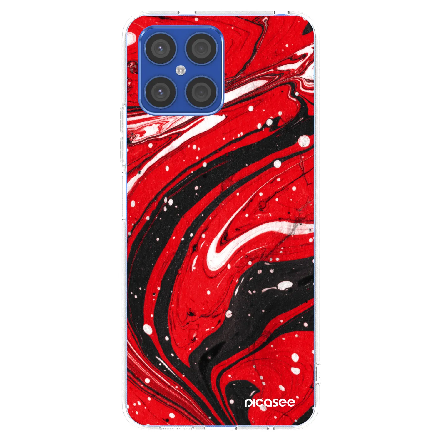 Picasee διαφανής θήκη σιλικόνης Honor X8 4G - Red black