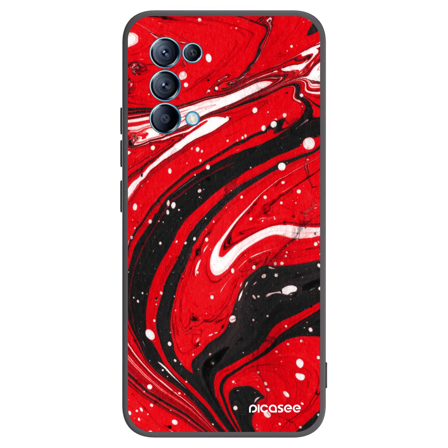 Picasee Μαύρη θήκη σιλικόνης για OPPO Reno 5 5G - Red black