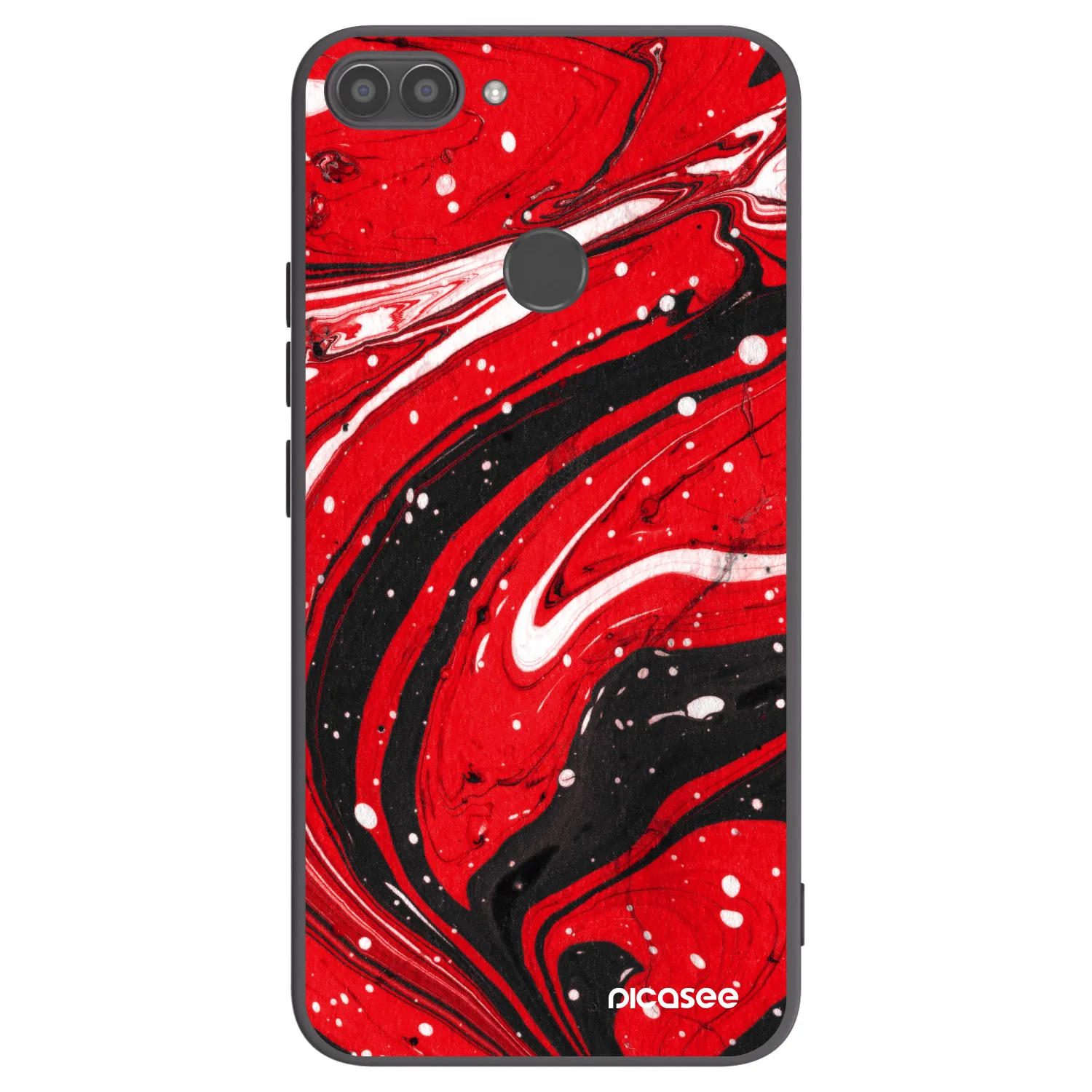 Picasee Μαύρη θήκη σιλικόνης για Huawei P Smart - Red black