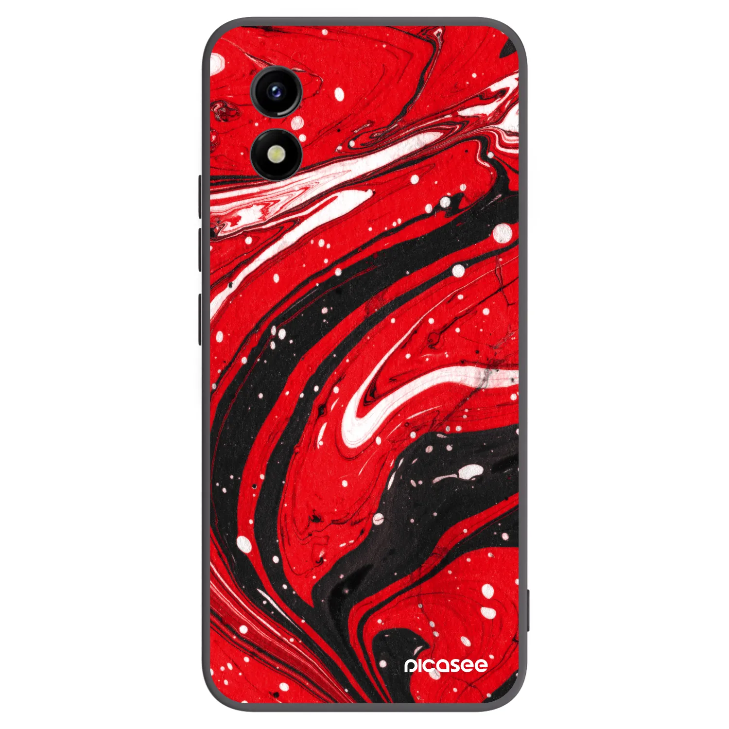 Picasee Μαύρη θήκη σιλικόνης για Vivo Y01 - Red black