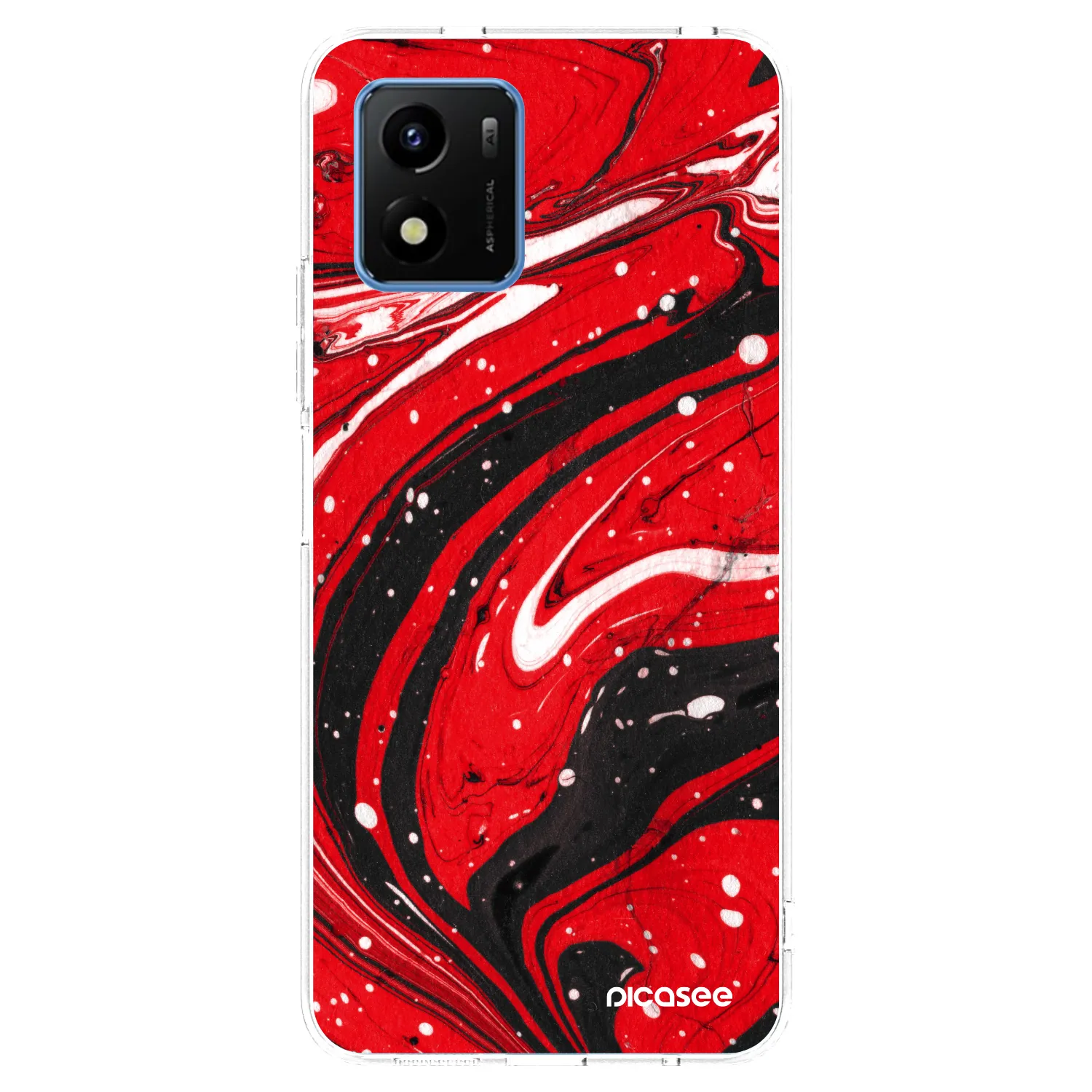 Picasee διαφανής θήκη σιλικόνης Vivo Y01 - Red black