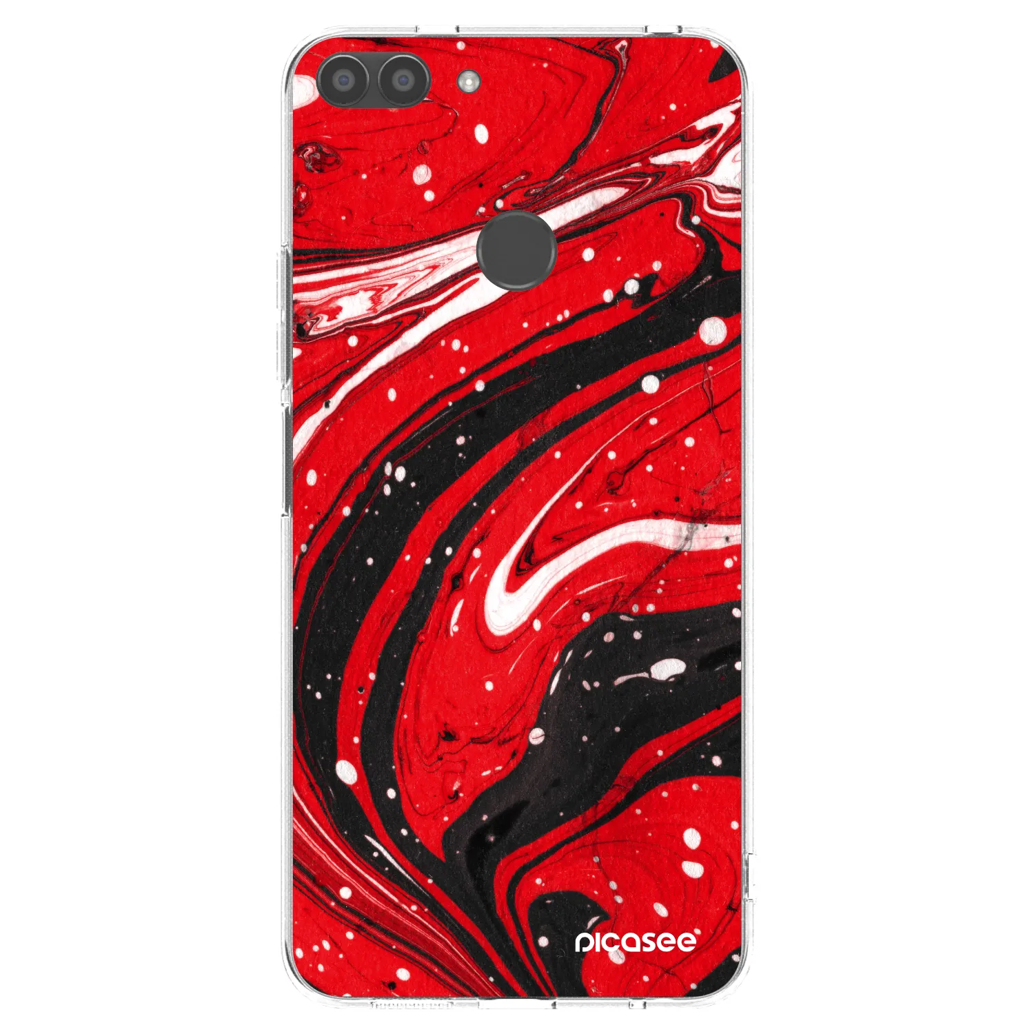 Picasee διαφανής θήκη σιλικόνης Huawei P Smart - Red black