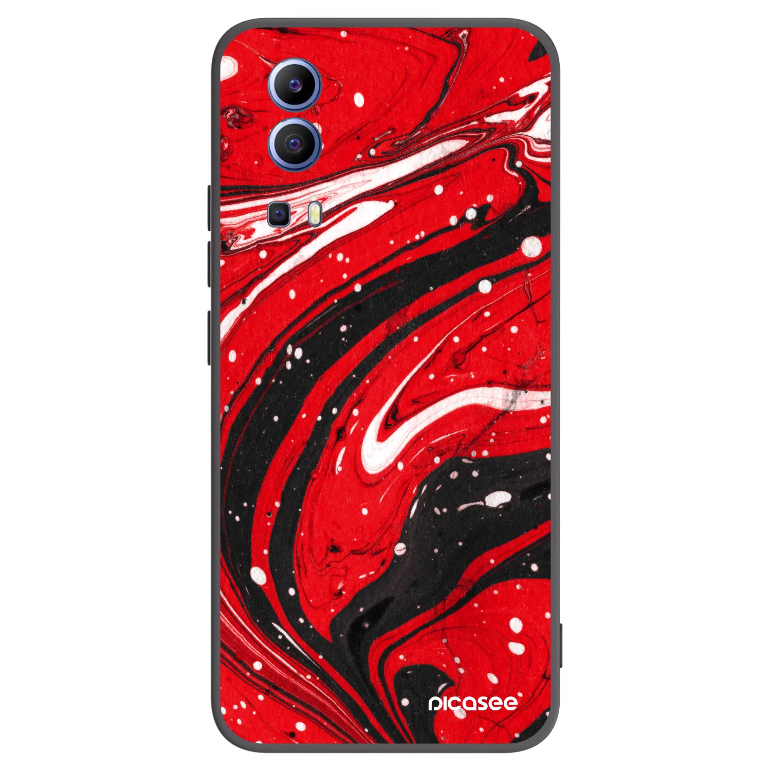 Picasee Μαύρη θήκη σιλικόνης για Vivo Y52 5G - Red black