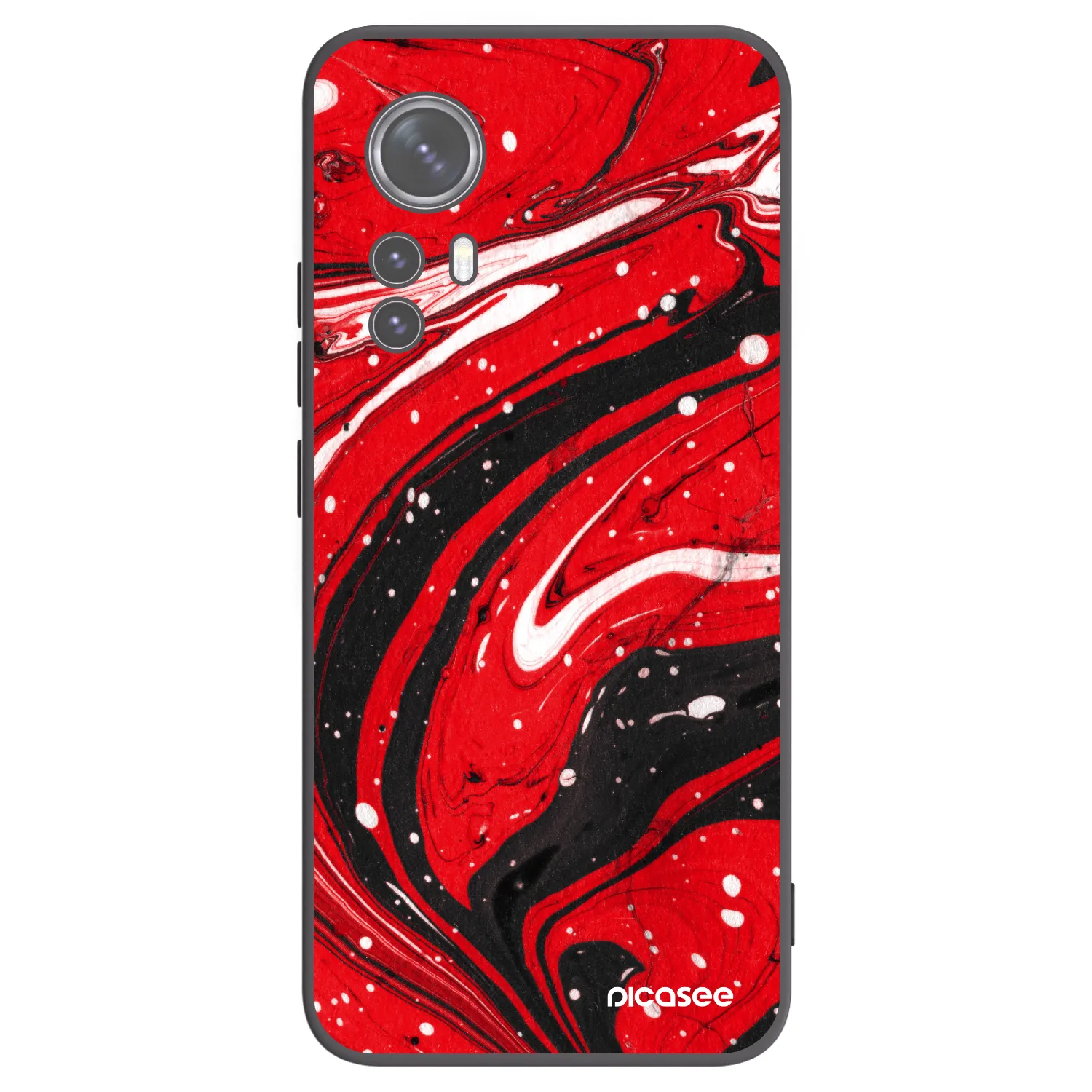 Picasee Μαύρη θήκη σιλικόνης για Xiaomi 12X - Red black