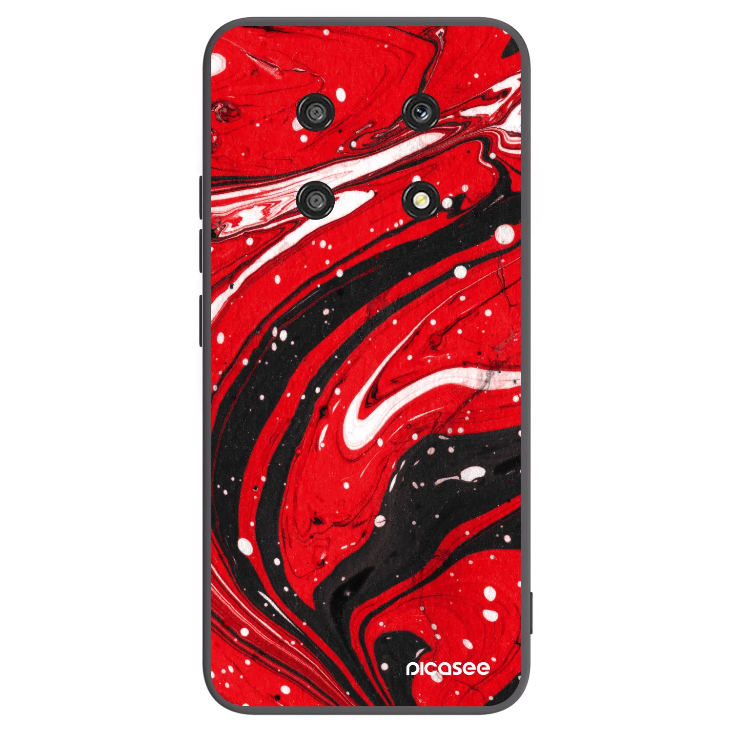 Picasee Μαύρη θήκη σιλικόνης για Honor Magic4 Lite 5G - Red black