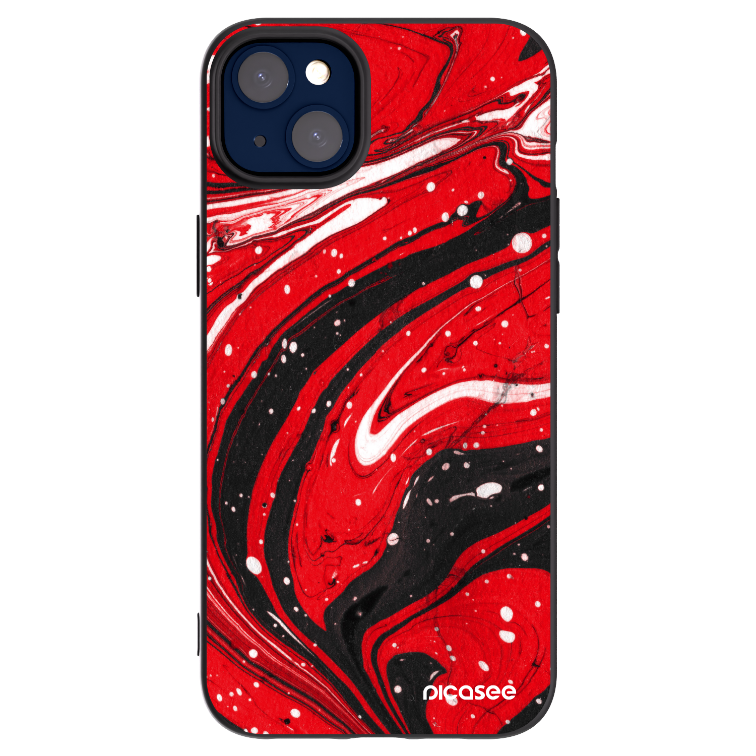 Picasee Μαύρη θήκη σιλικόνης για Apple iPhone 14 Plus - Red black