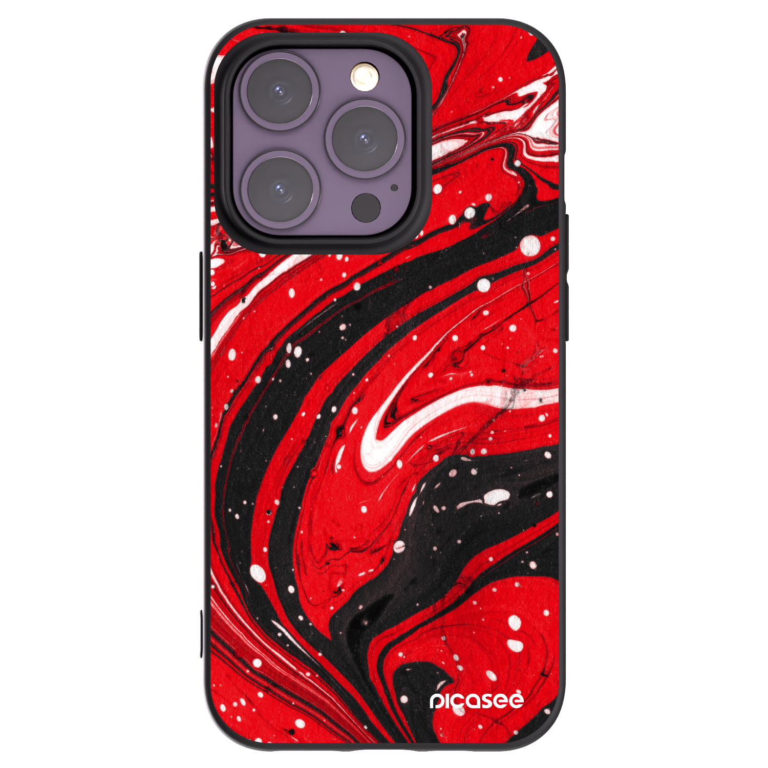 Picasee Μαύρη θήκη σιλικόνης για Apple iPhone 14 Pro - Red black