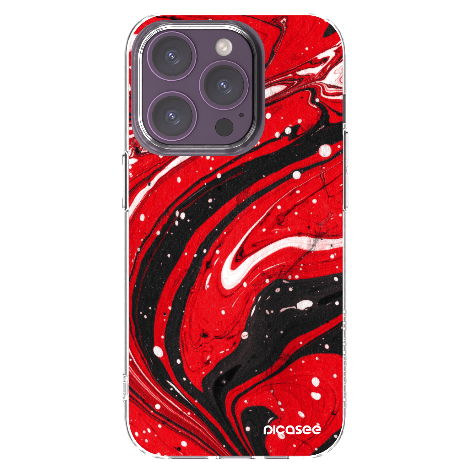 Picasee διαφανής θήκη σιλικόνης Apple iPhone 14 Pro - Red black